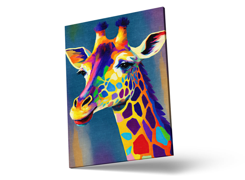 Giraffe Canvas Art – Vibrant Wildlife Wall Art | African Safari Decor Print