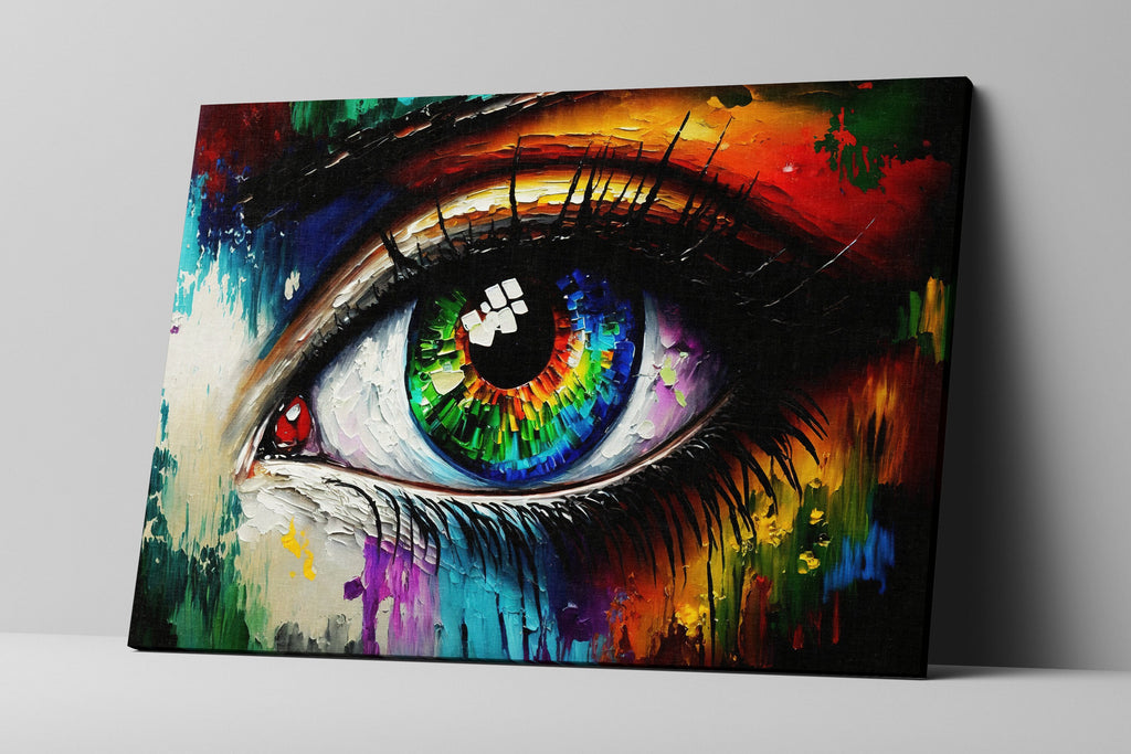 Eye Canvas Print - Abstract Colorful Eye Painting on Gallery Ready Canvas
