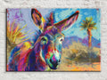 Donkey Pop Art - Colorful Wall Art | Large Canvas, Gallery Wrapped Rustic Decor