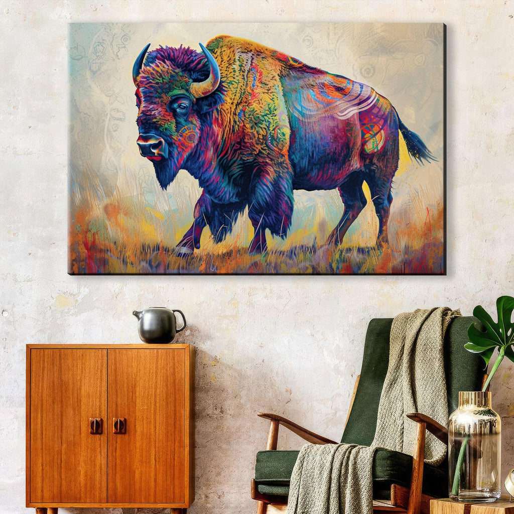 American Bison Art - Majestic Wildlife Buffalo Giclee Print | Large Gallery-Wrapped Canvas