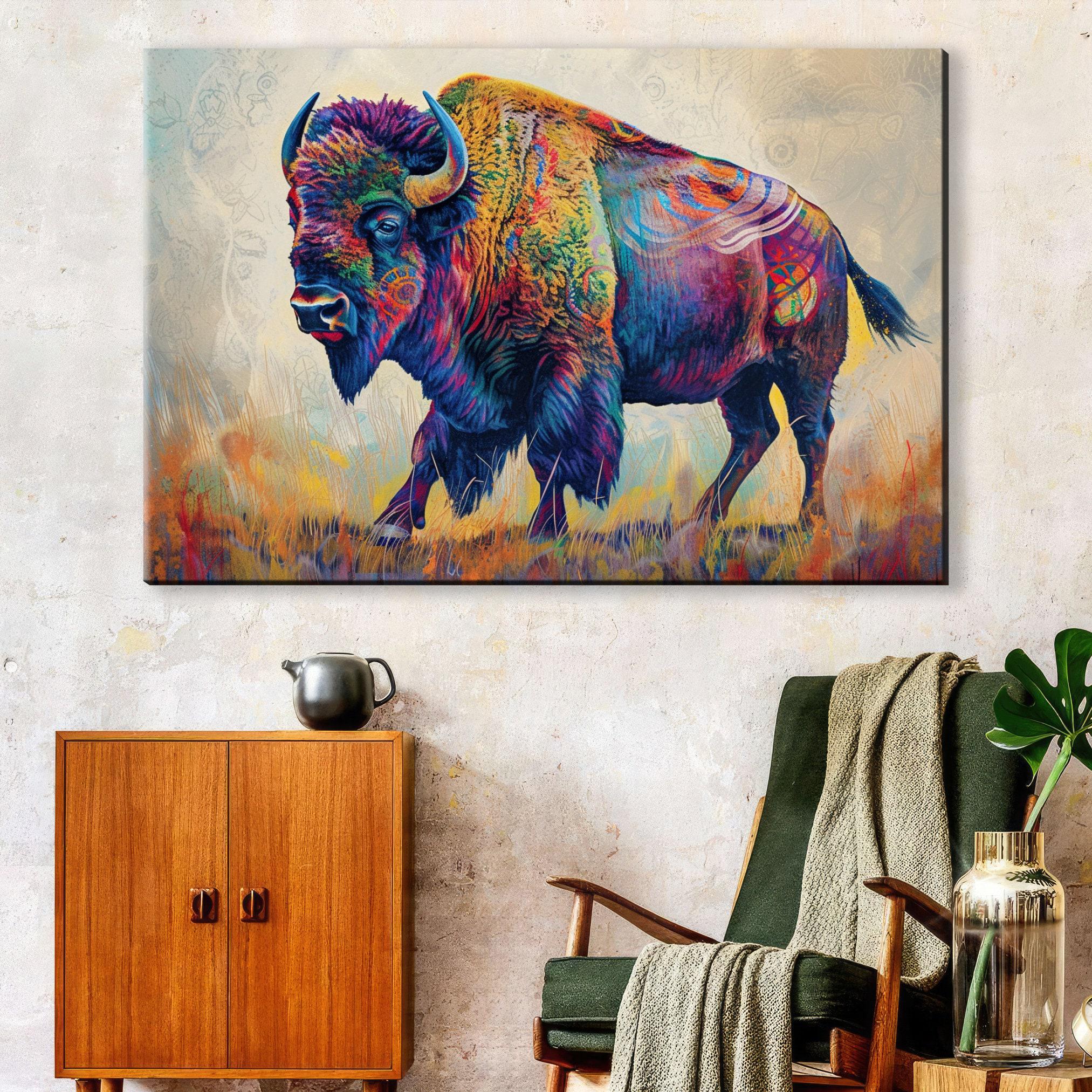 American Bison Art - Majestic Wildlife Buffalo Giclee Print | Large Gallery-Wrapped Canvas