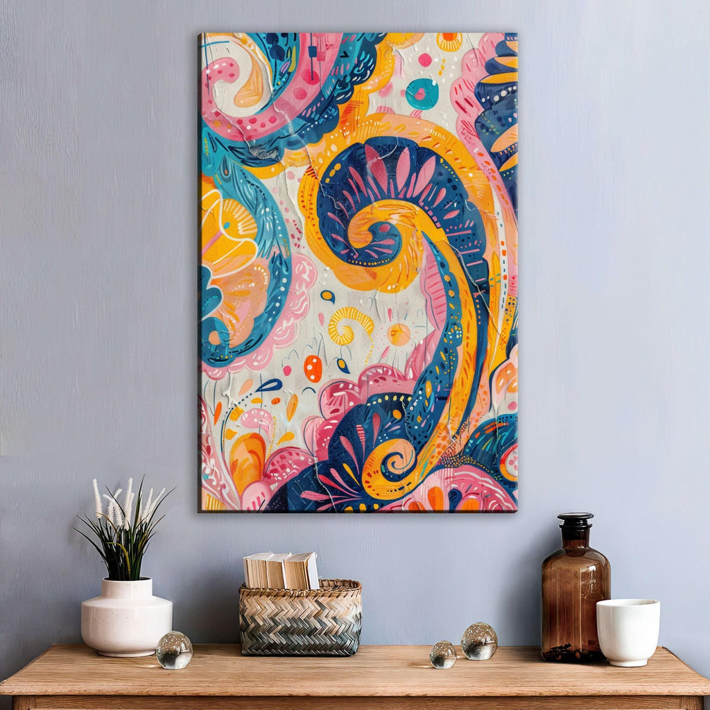Boho Swirly Pattern Art - Extra Large Canvas, Gallery Wrapped, Ready to Hang