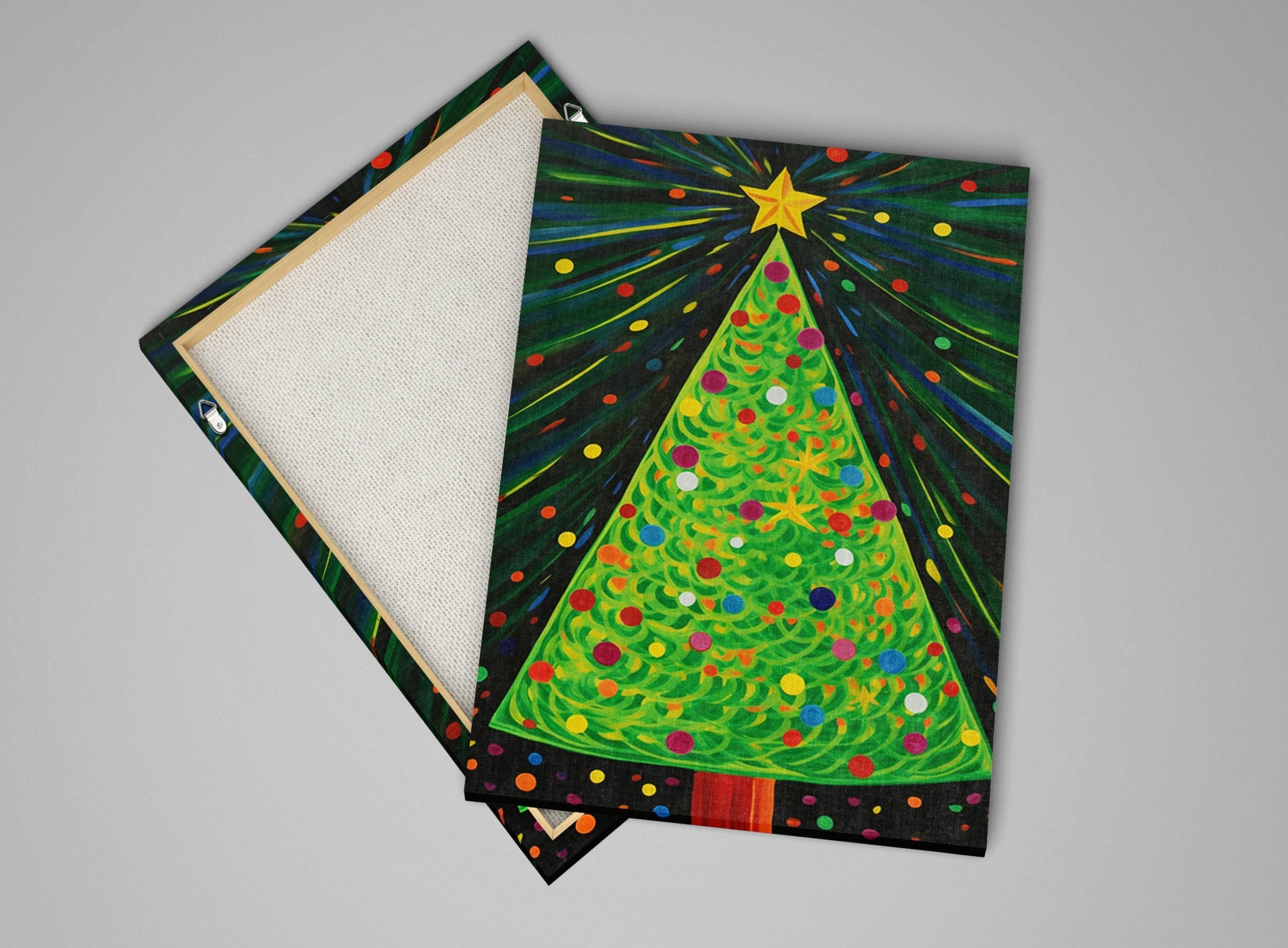 Christmas Tree Art - Abstract Christmas Tree Canvas Print | Festive Home Decor, Ready to Hang