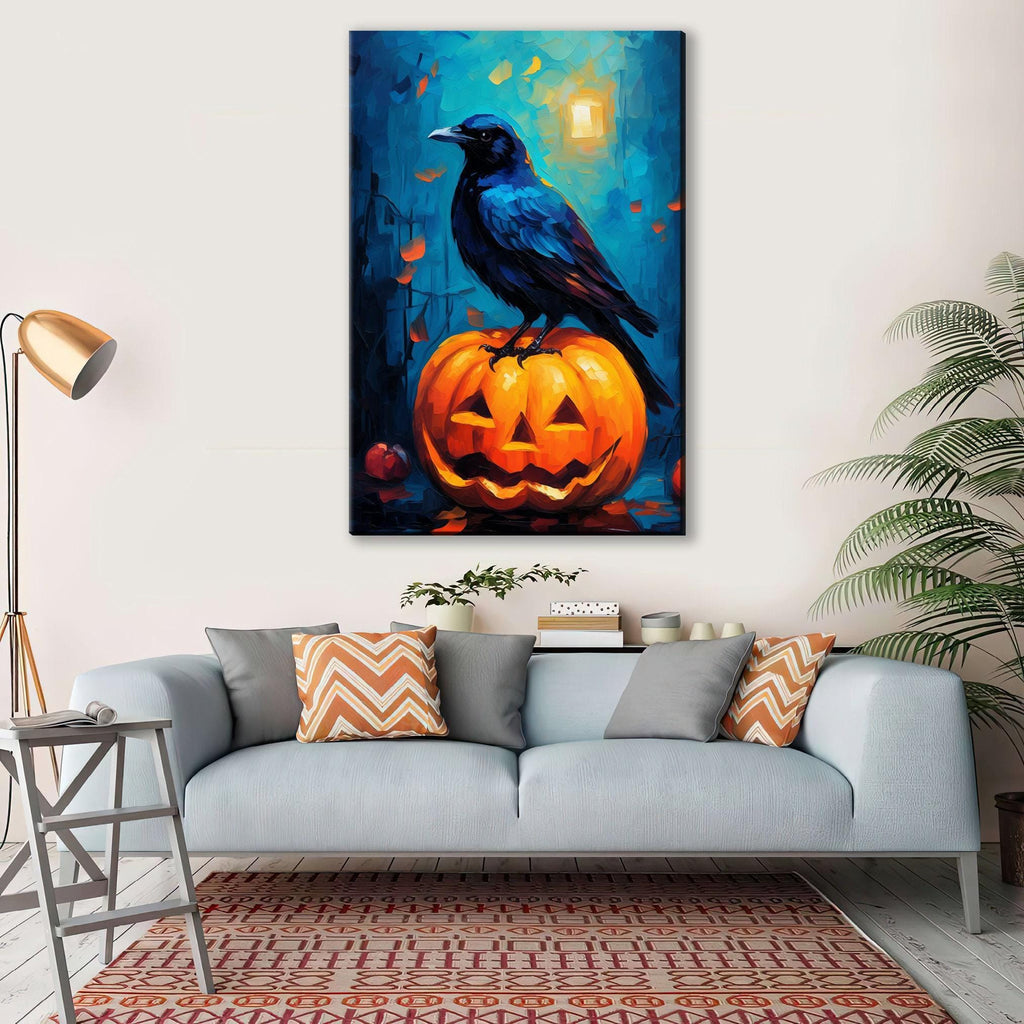 Halloween Pumpkin Canvas - Jack O Lantern Art | Large Gallery Wrapped Print