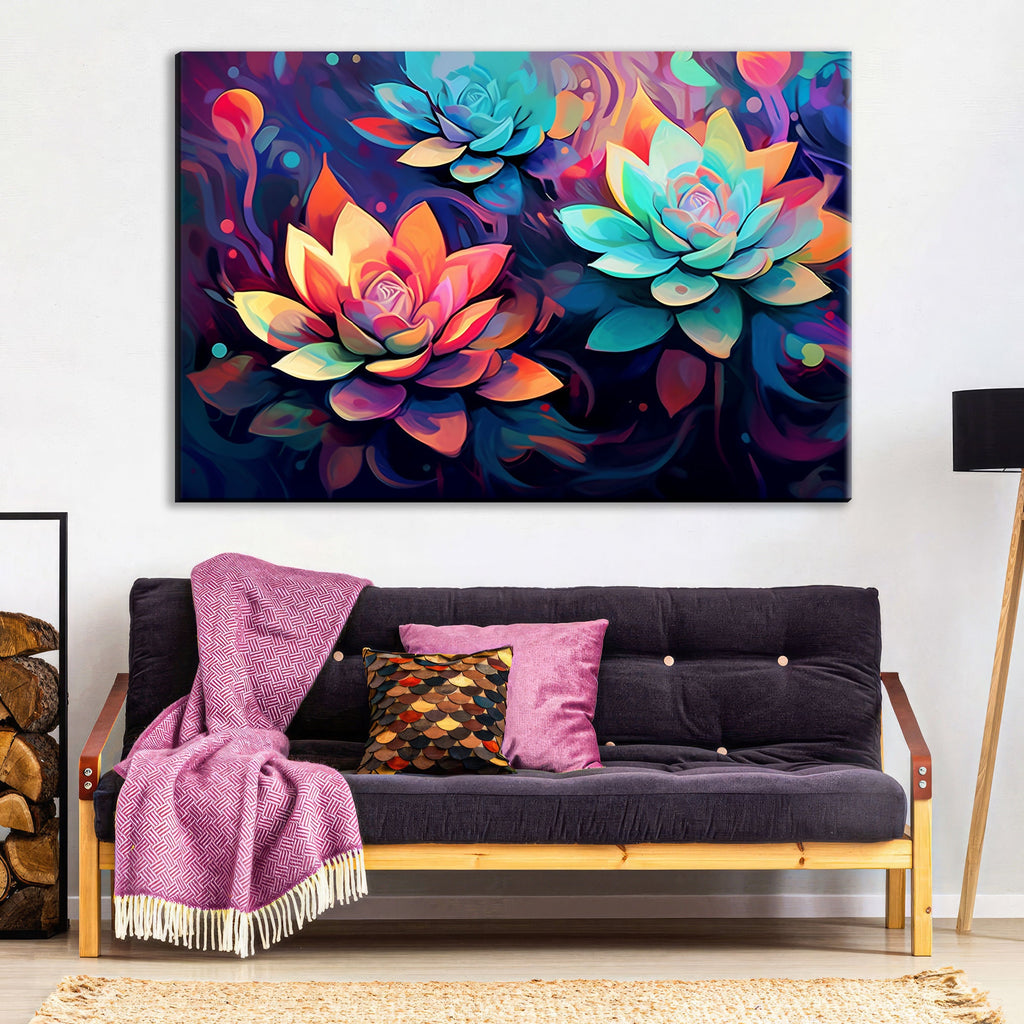 Succulent Wall Art – Modern Botanical Wall Print | Large Giclee Canvas, Gallery Ready
