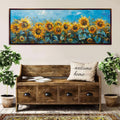 Panoramic Sunflower Wall Art – Large Framed Canvas Print | Ready to Hang