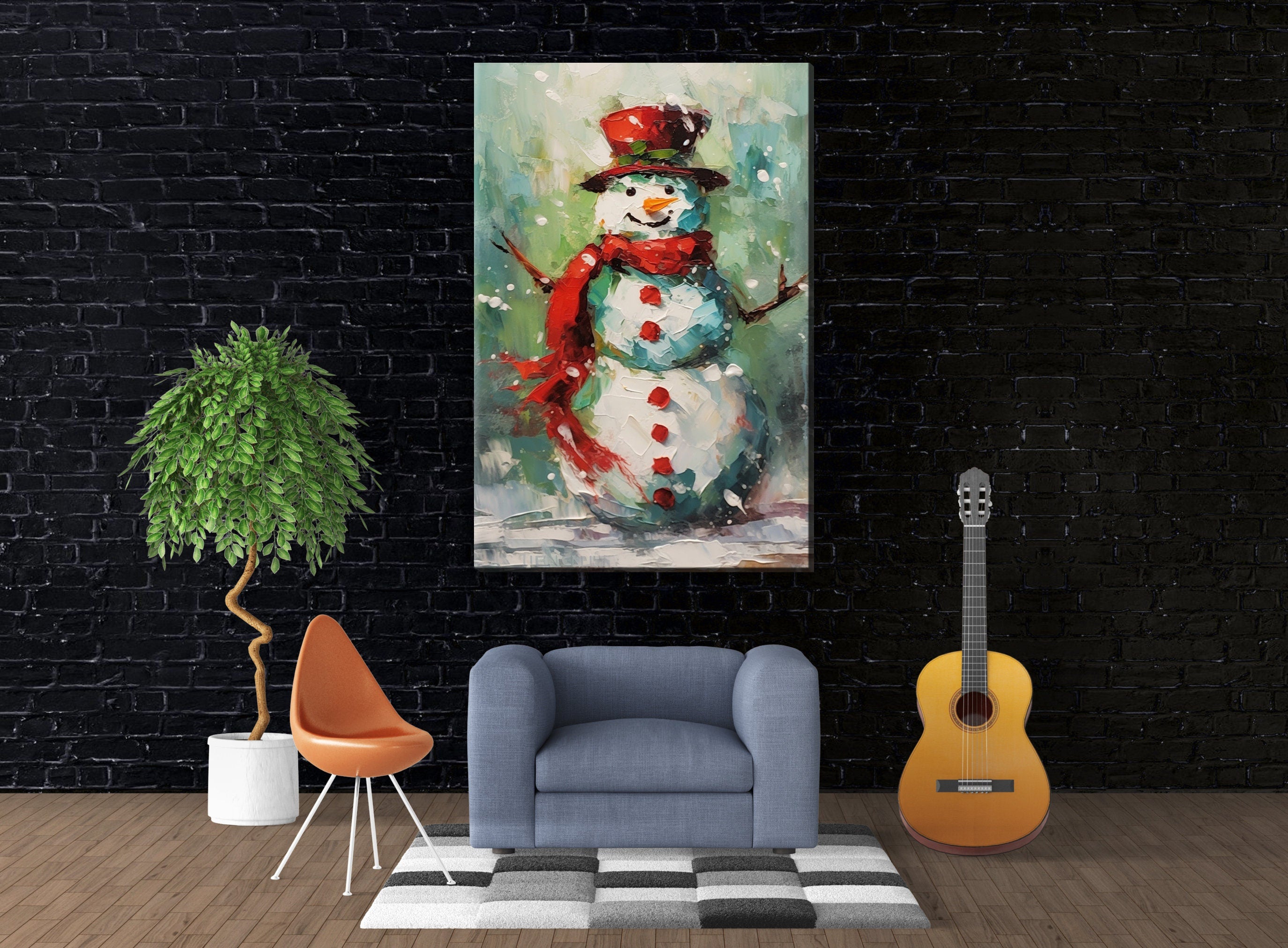 Christmas Wall Art – Frosty the Snowman Canvas Print | Vibrant Holiday Colors & Easy to Hang