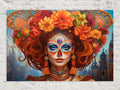 Day of the Dead Canvas – Large Floral Skull Canvas Print | Mexican Heritage Art