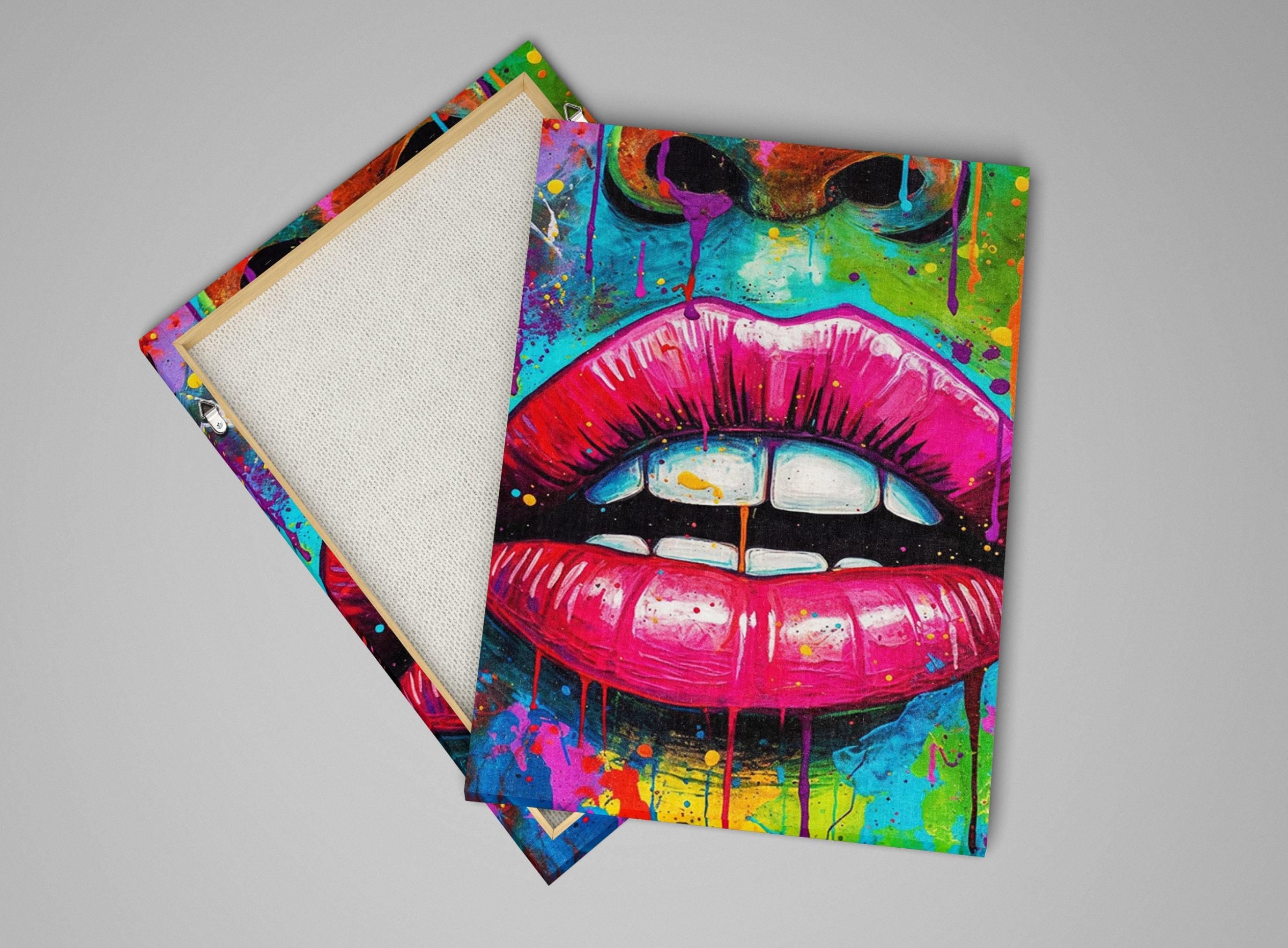 Luscious Lips Art – Large Canvas Wall Art | Abstract Woman Allure Decor