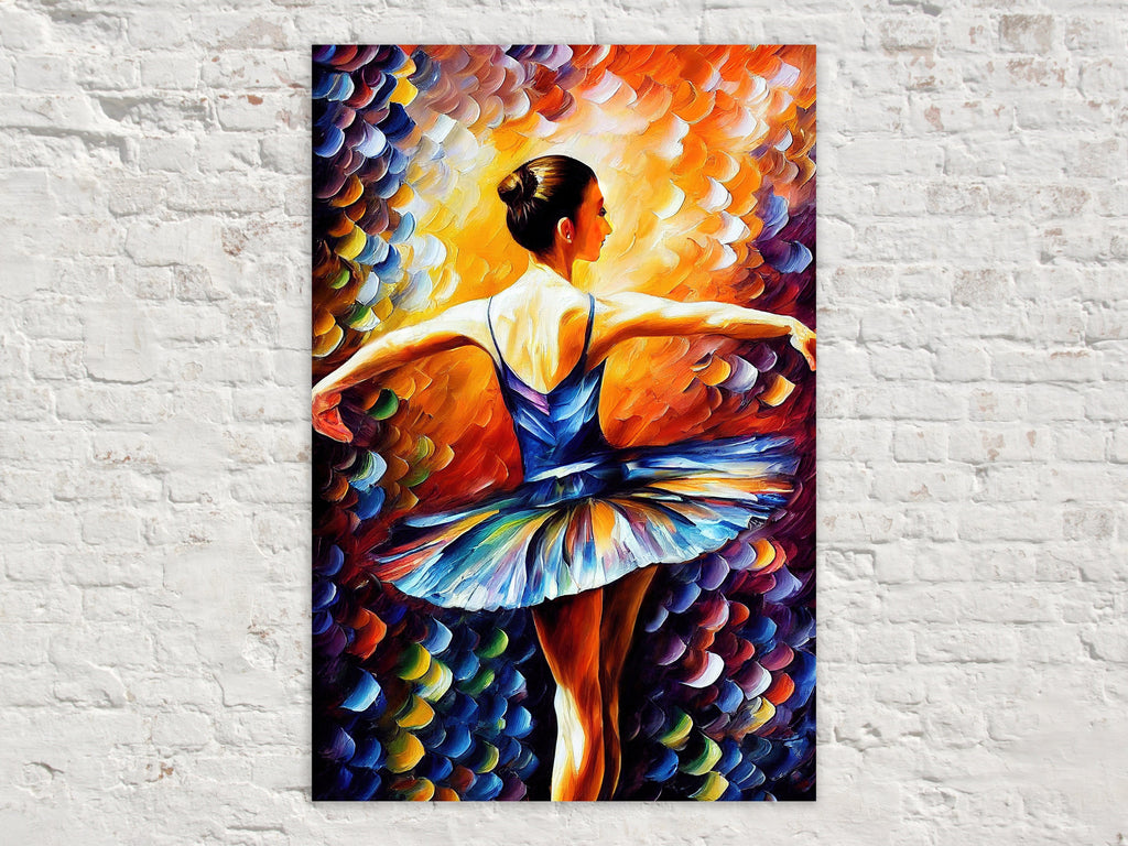 Ballerina Canvas Art – Ballet Dancer Painting on High Quality Wooden Frame
