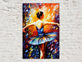 Ballerina Canvas Art – Ballet Dancer Painting on High Quality Wooden Frame