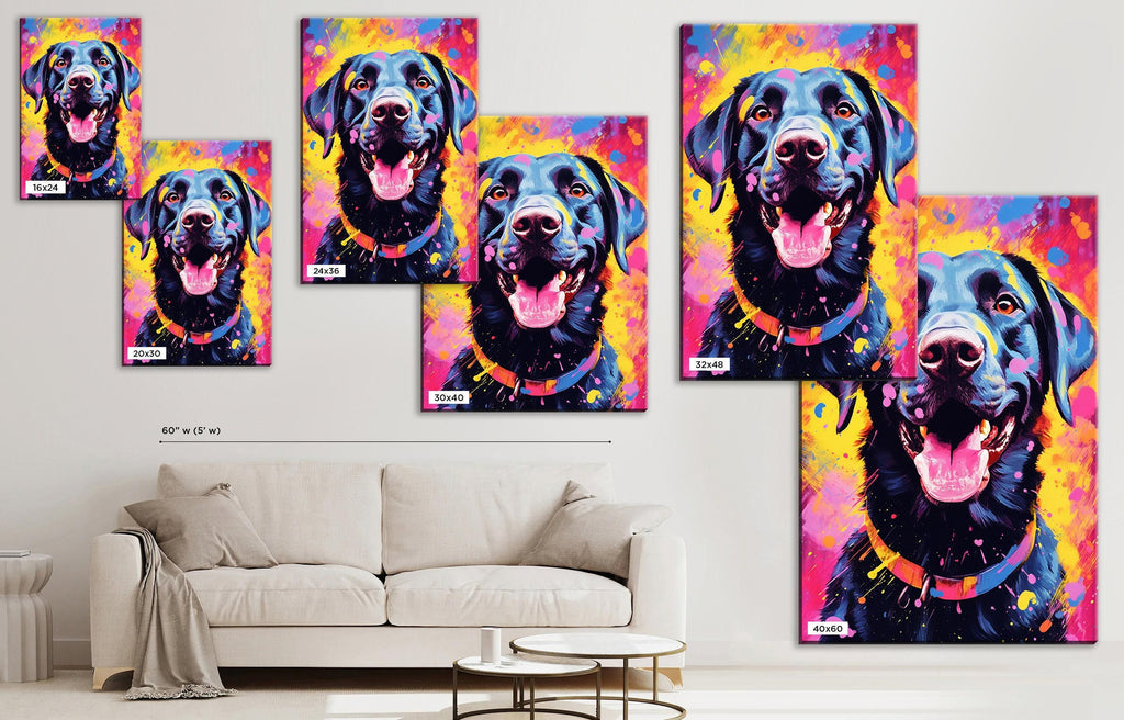 Black Labrador Canvas - Large Canvas Print With Scratch Resistant Coating & Wooden Frame Art