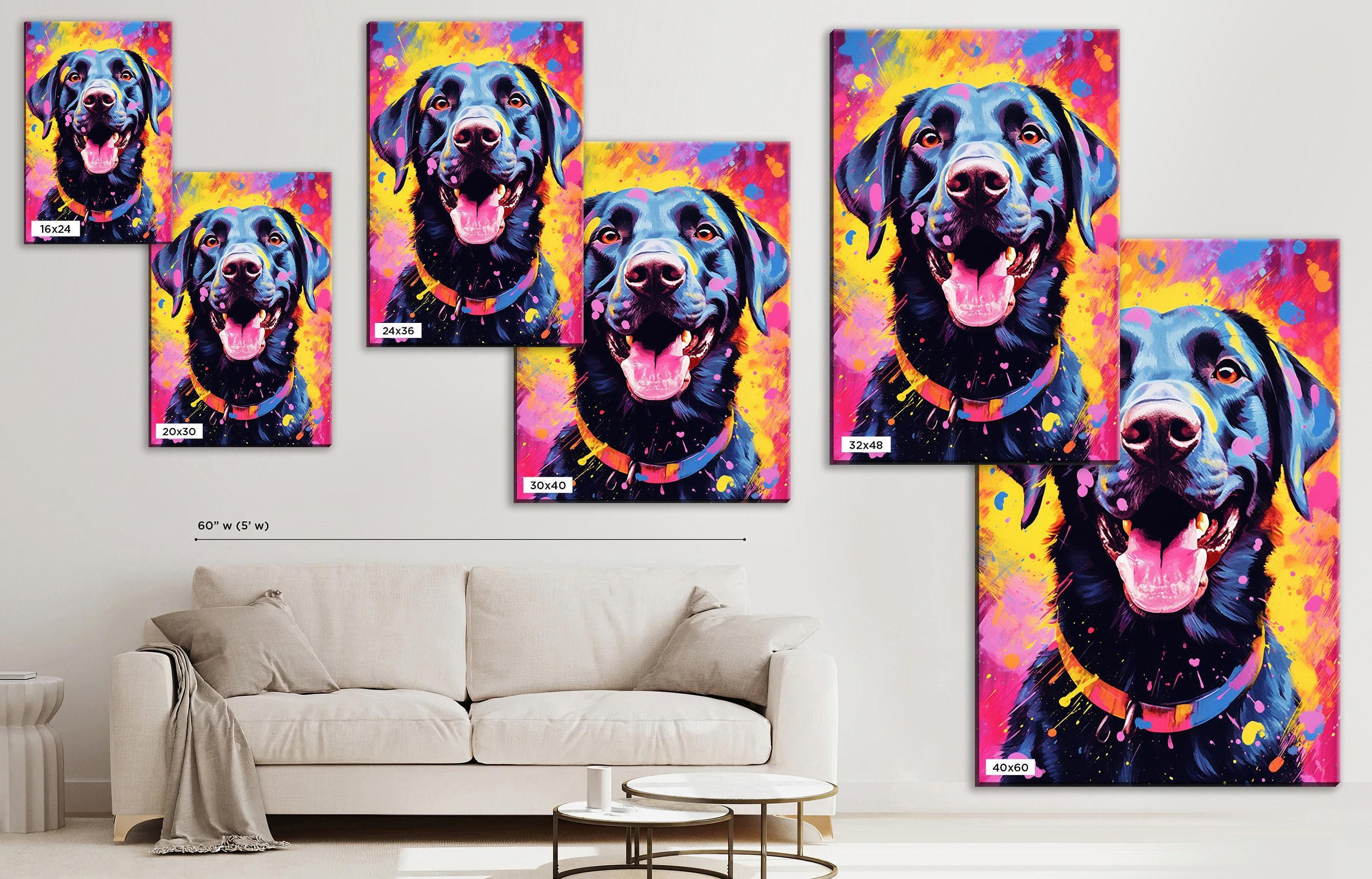 Black Labrador Canvas - Large Canvas Print With Scratch Resistant Coating & Wooden Frame Art
