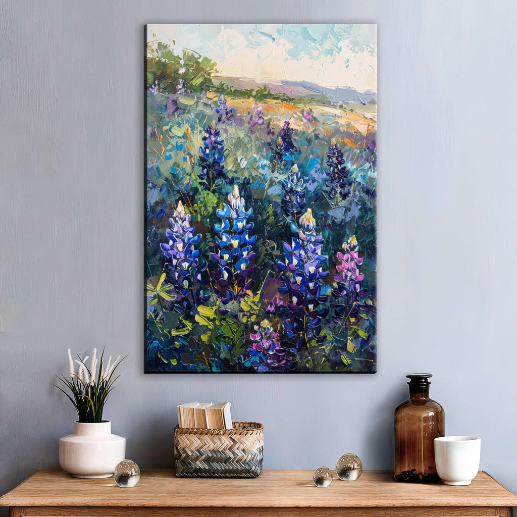 Texas Bluebonnet Painting – Large Canvas Art | Gallery Wrapped, UV Coated, Ready to Hang