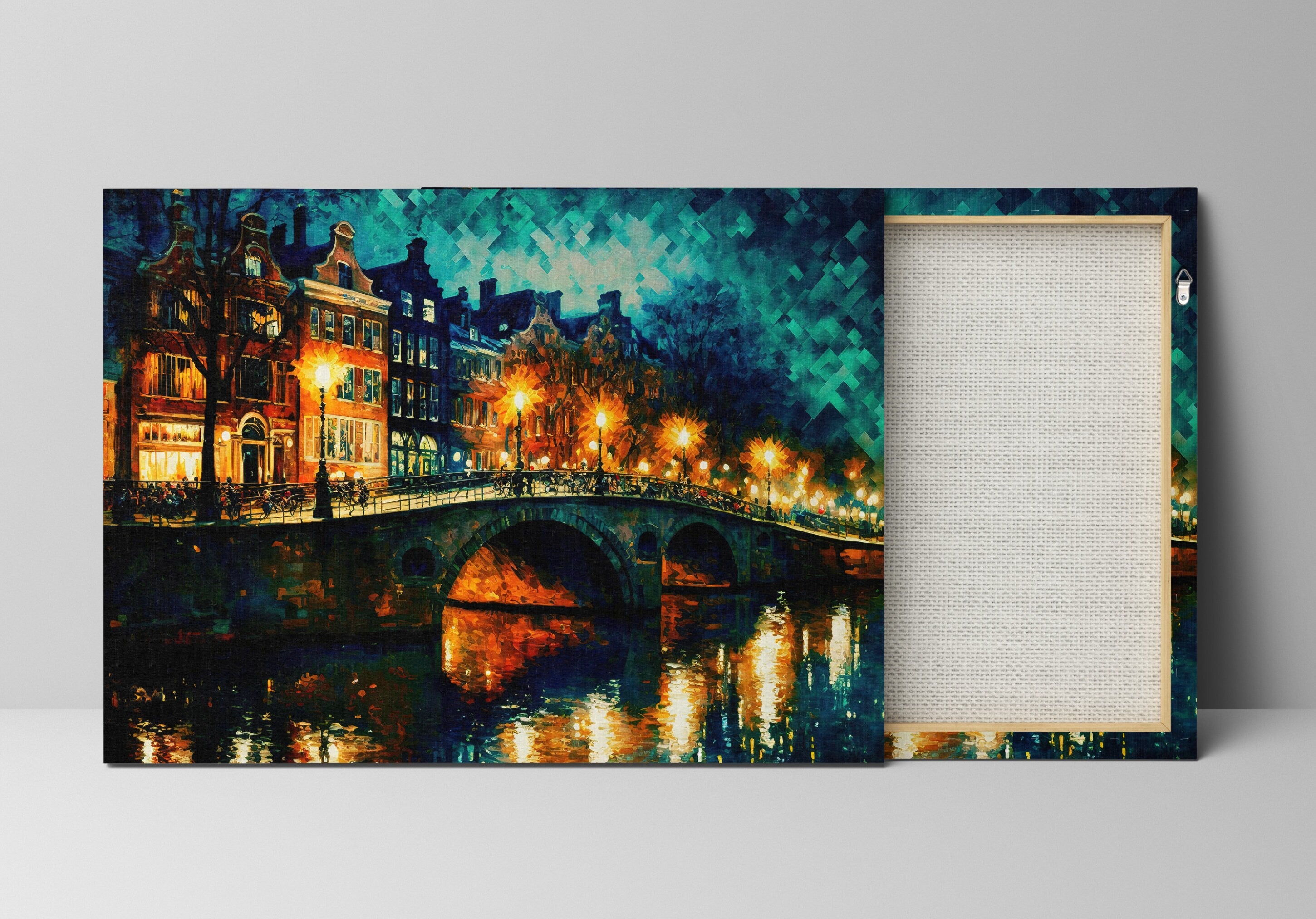 Amsterdam Canvas Art - European Cityscape Print | Bridges of Amsterdam Wall Decor