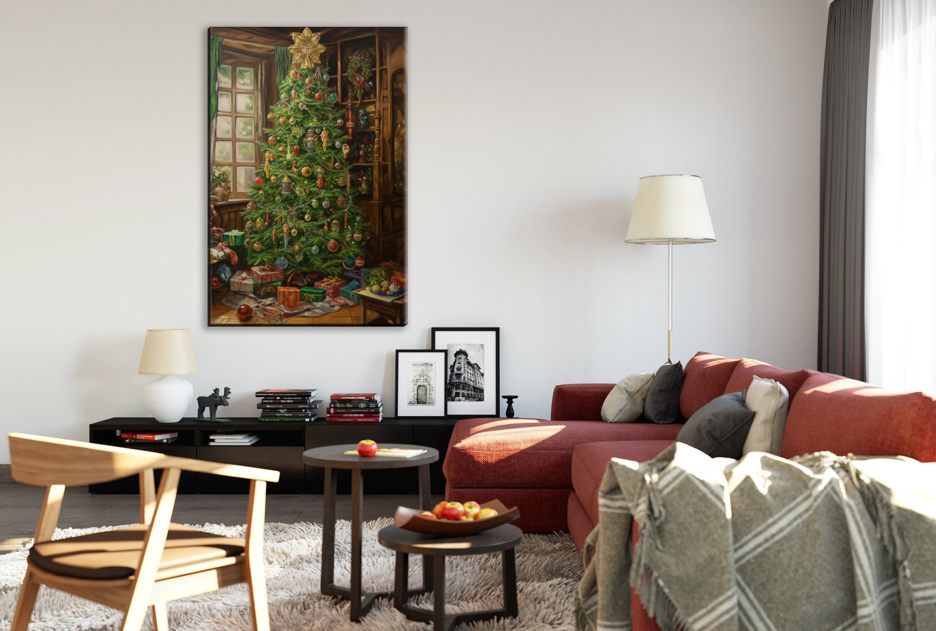Holiday Canvas Art - Vintage Christmas Wall Decor | Extra Large Gallery Wrapped Print