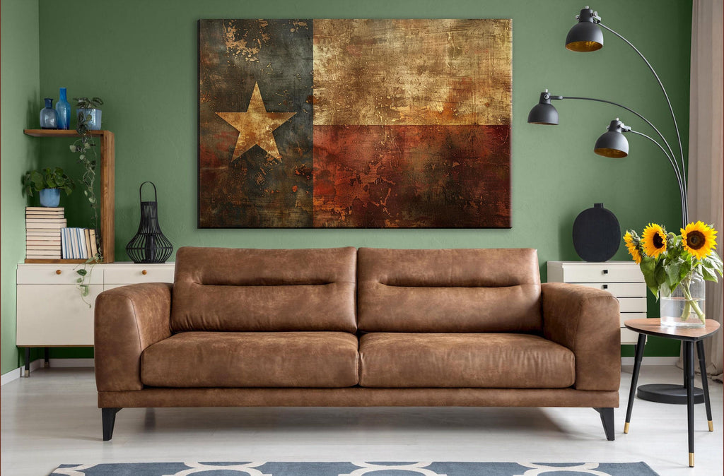 Texas Flag Wall Art – Lone Star Decor on Gallery Wrapped Canvas, Ready to Hang