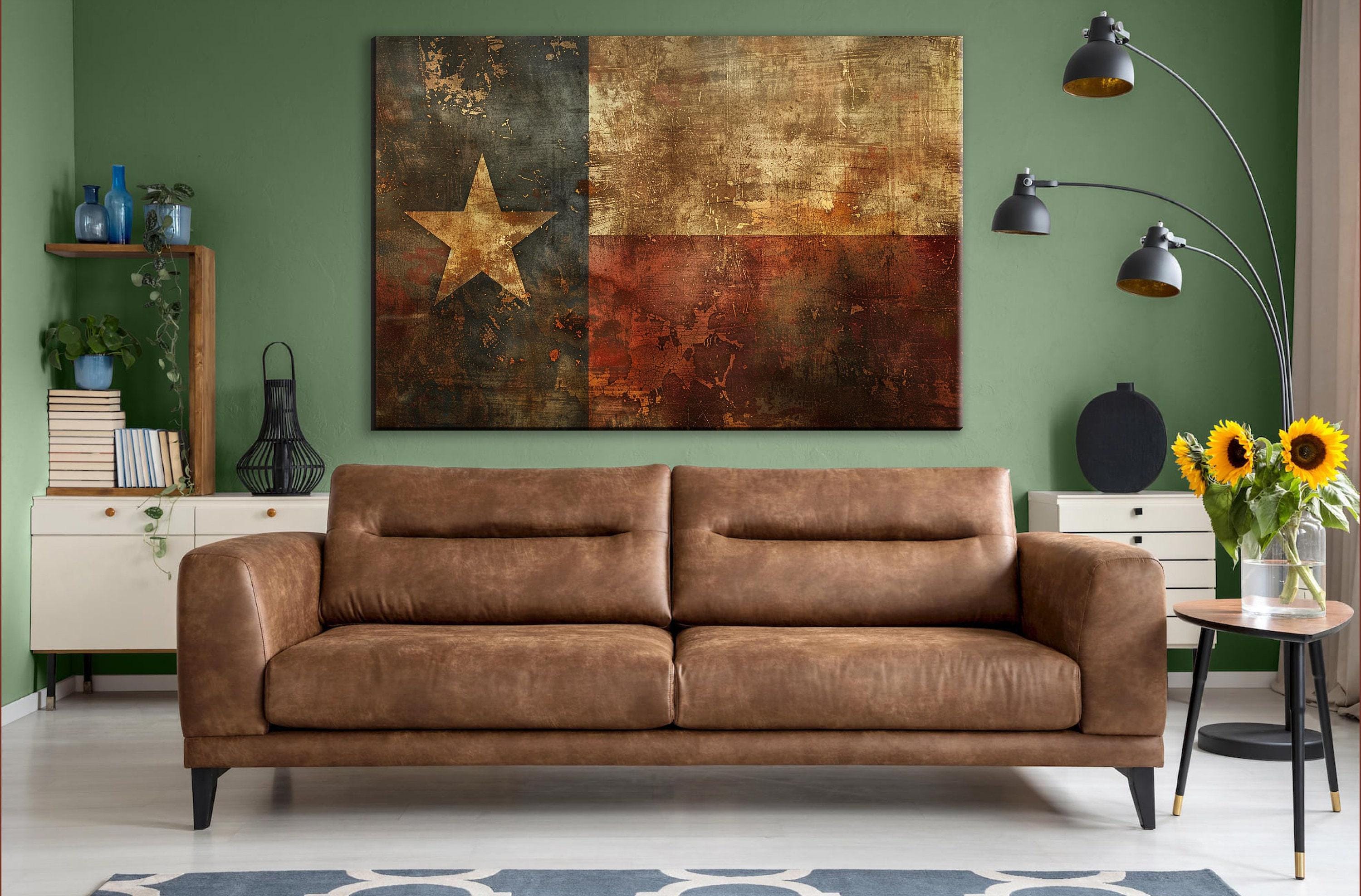 Texas Flag Wall Art – Lone Star Decor on Gallery Wrapped Canvas, Ready to Hang
