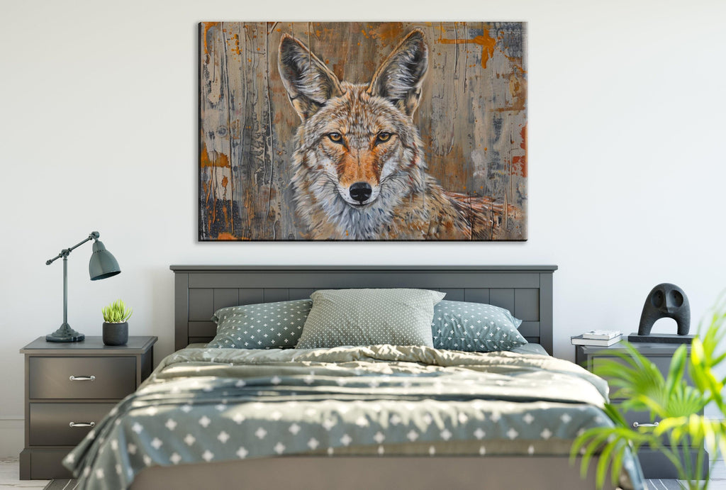 Western Texas Coyote Art | Large Canvas Art - Gallery Wrapped Canvas Ready to Hang