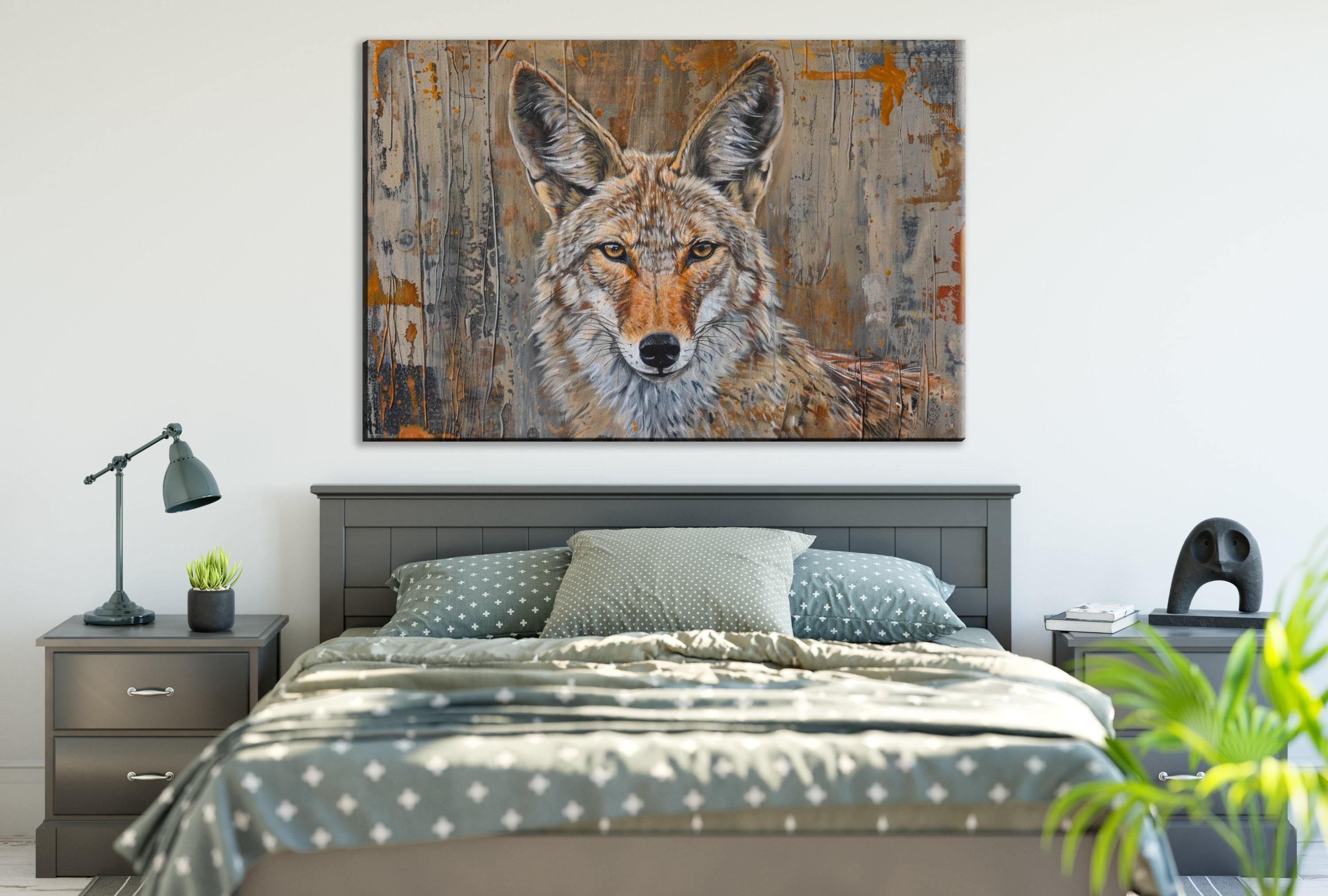 Western Texas Coyote Art | Large Canvas Art - Gallery Wrapped Canvas Ready to Hang