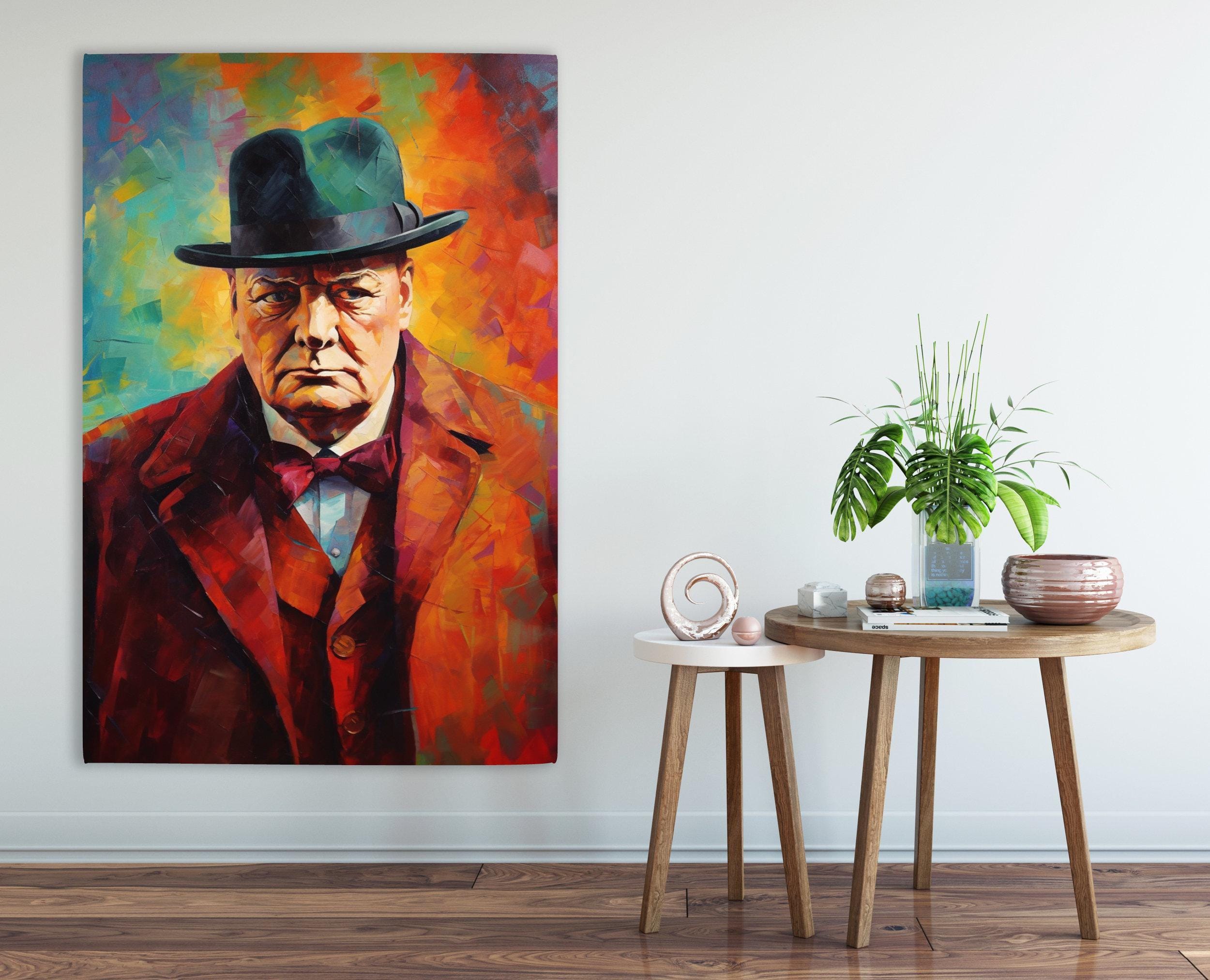Winston Churchill Painting - Gallery Wrapped Canvas, Symbol of Courage Print, Ready to Hang