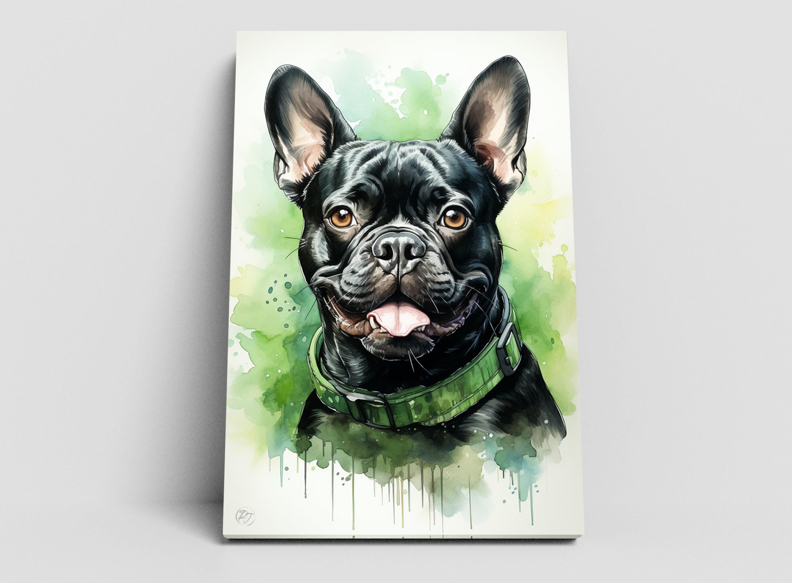 French Bulldog Watercolor Art for Stylish Home Decor, Giclee Print on Canvas, Artist Paper, Watercolor Paper, Available in Extra Large Sizes