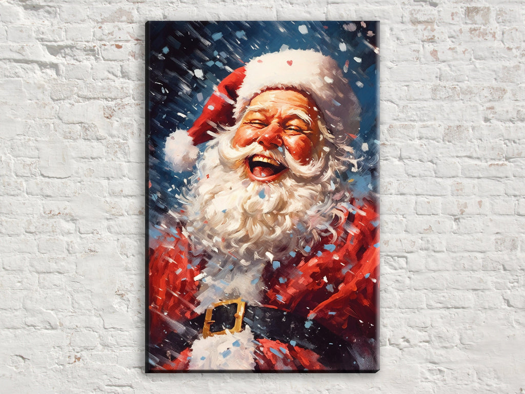 Santa Canvas Print | Classic Christmas Decor on Giclee Canvas - Ready to Hang Holiday Wall Art