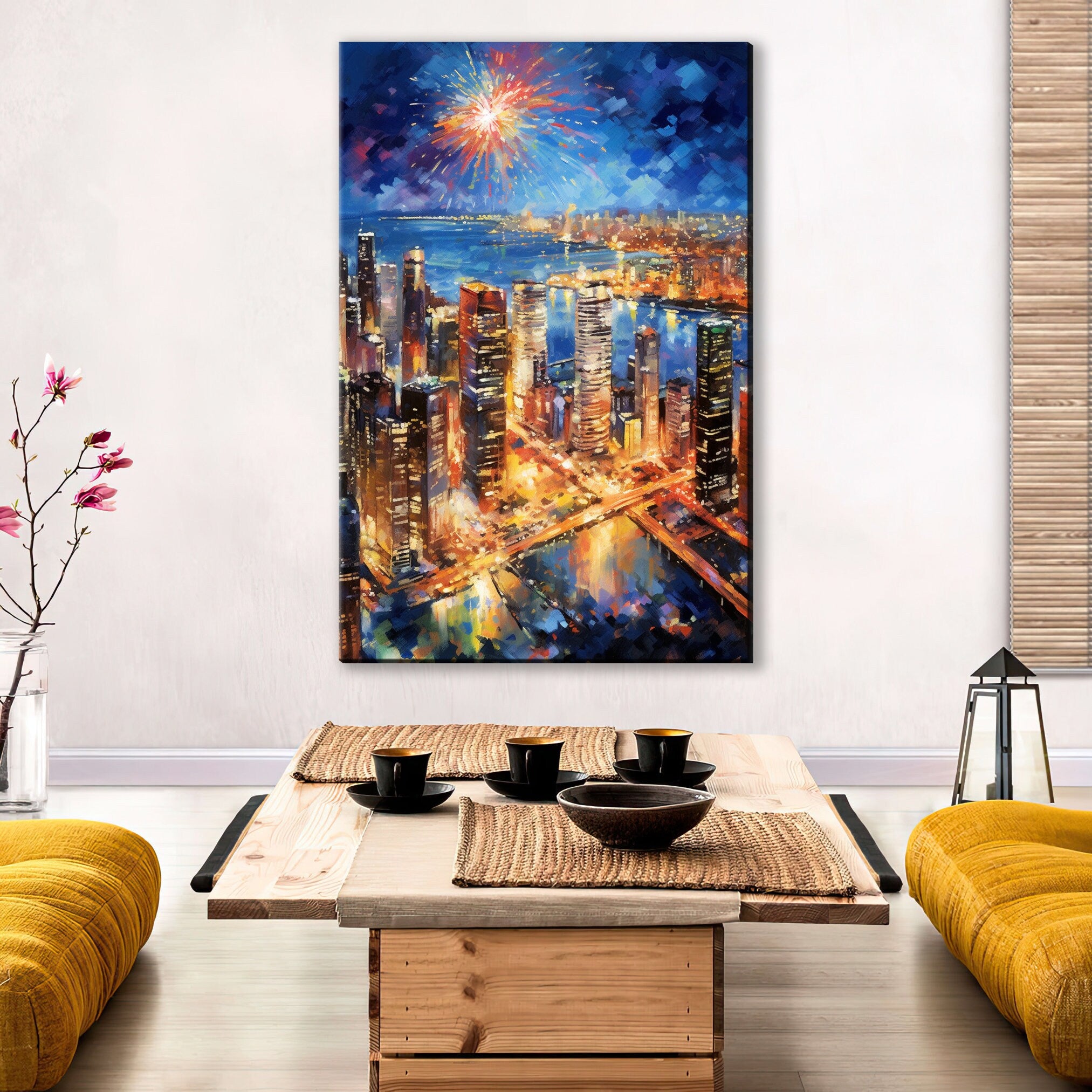 NYC Canvas Wall Art - Vibrant New York City Art | Large Cityscape Canvas Print