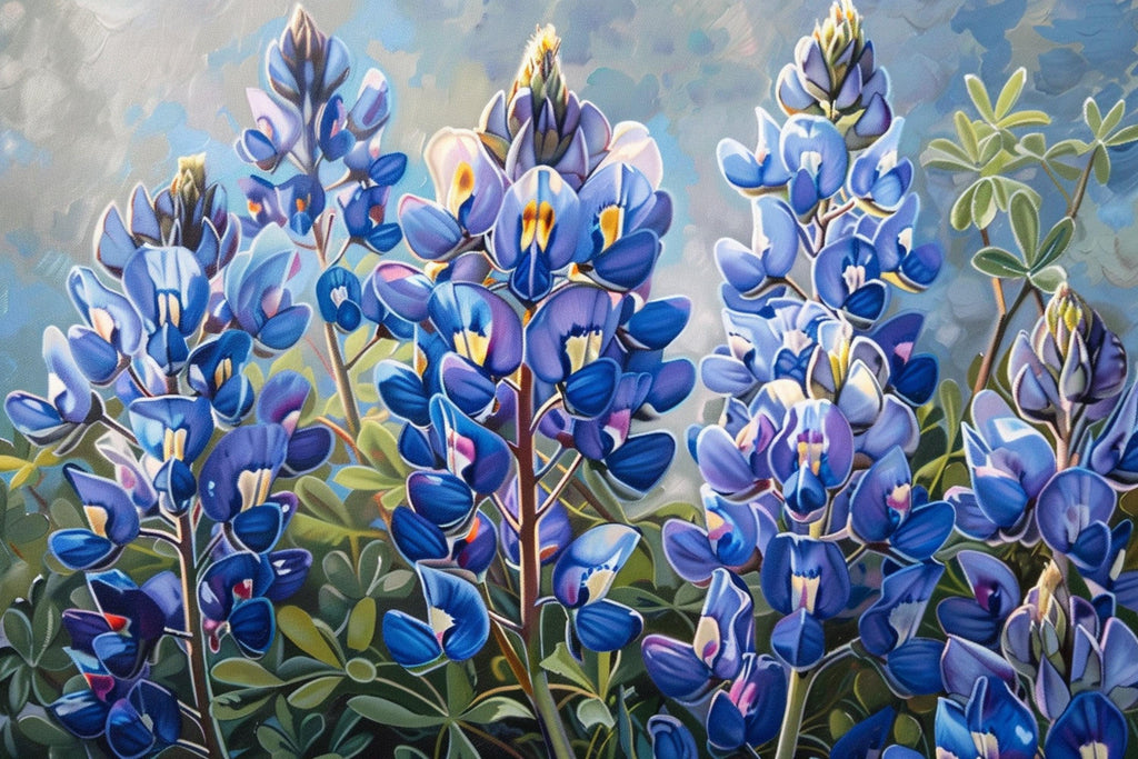 Texas Bluebonnet Canvas – Large Gallery Wrapped Wildflower Wall Art with Fade Resistant Ink