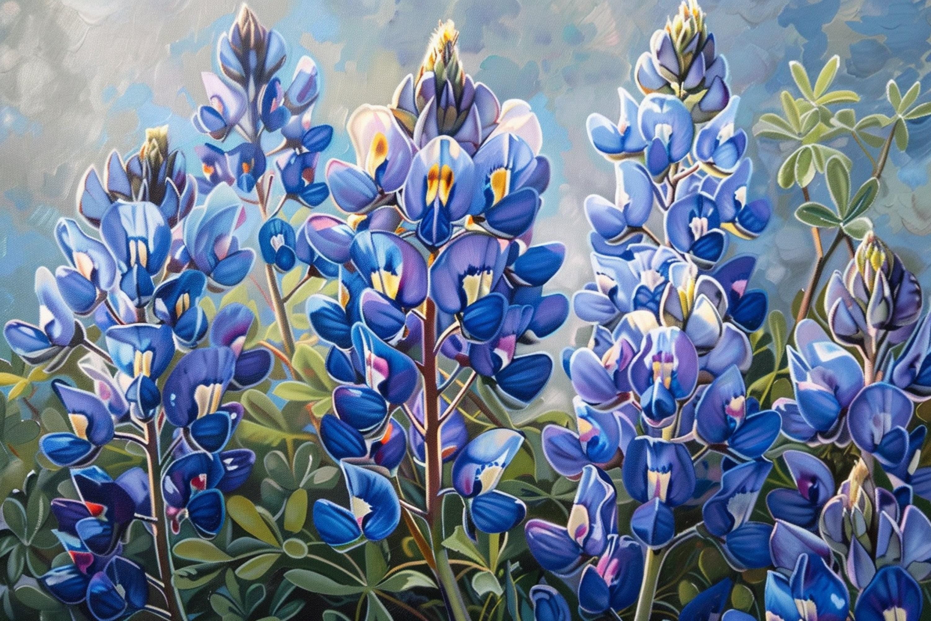 Texas Bluebonnet Canvas – Large Gallery Wrapped Wildflower Wall Art with Fade Resistant Ink