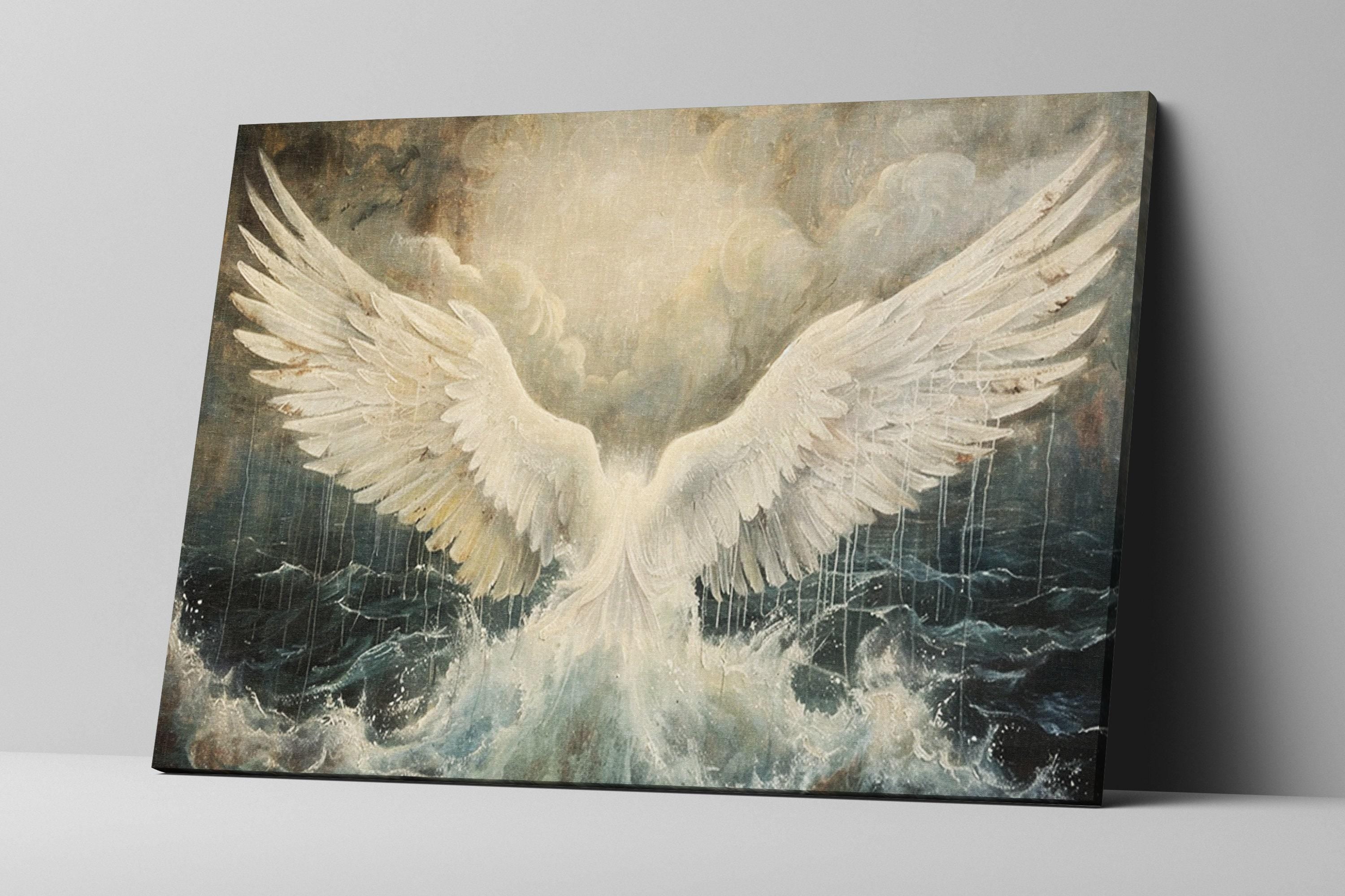 Angel Wings Canvas - Large Canvas Art | Celestial Art Print, Ready to Hang