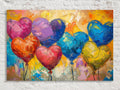Heart Shaped Balloon Art – Large Canvas Art with Love Themed Decor, Ready to Hang