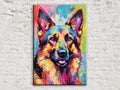 German Shepherd Wall Art - Large Canvas Print | Colorful Dog Painting, Pet Lovers Gift