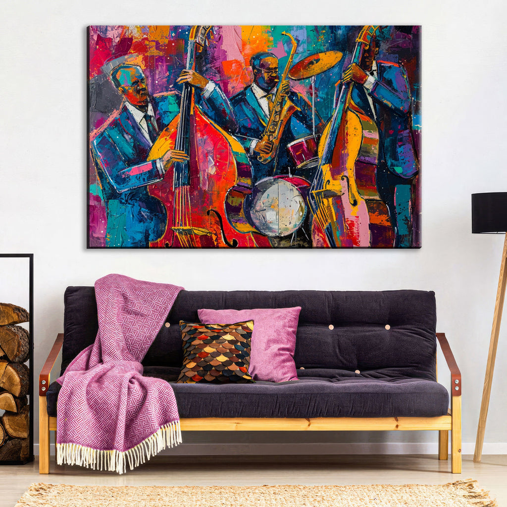Jazz Wall Art – Energetic Live Jazz Scene Canvas Print | Gallery Wrapped, Ready to Hang