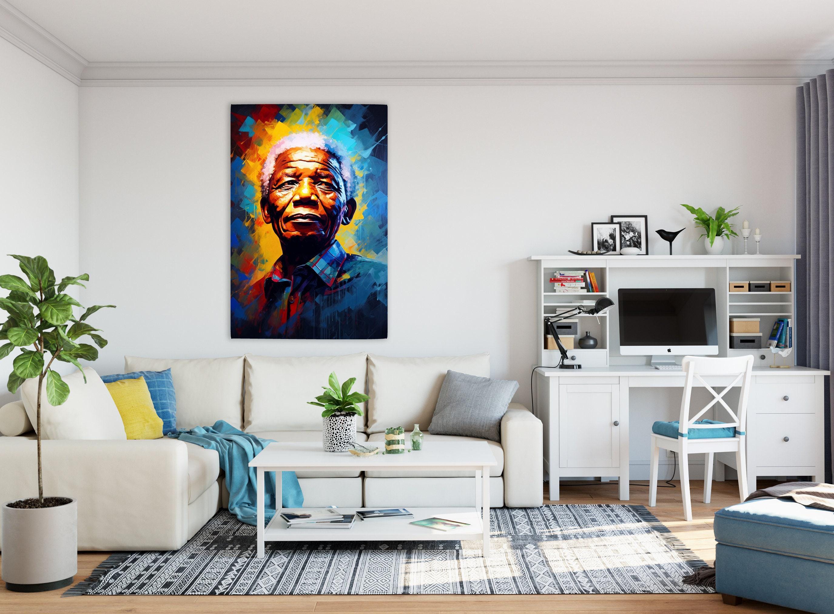 Nelson Mandela Art - Gallery Wrapped Canvas Wall Art | Extra Large Civil Rights Tribute