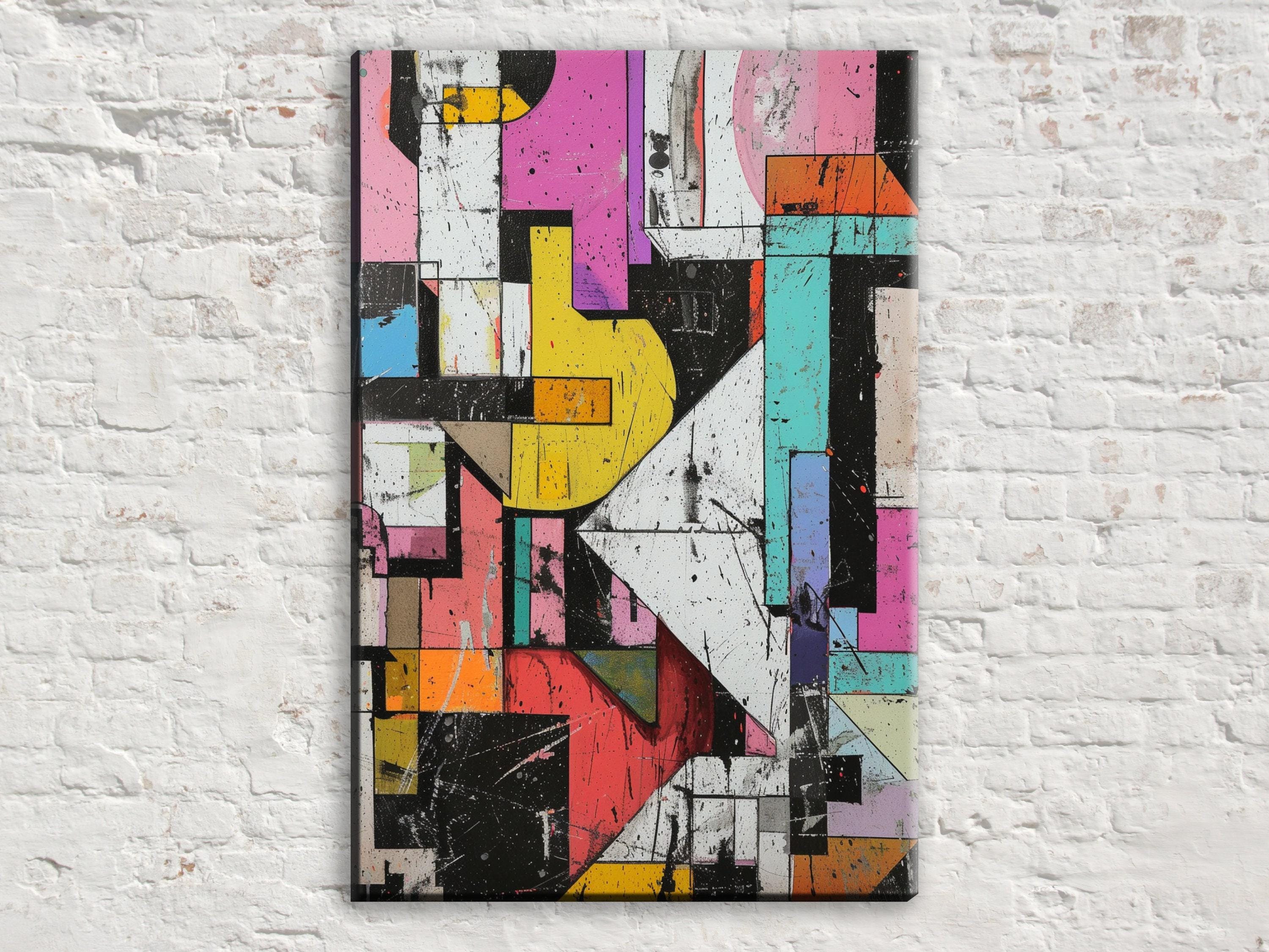 Abstract Brutalism Canvas - Large Abstract Art | Gallery Wrapped, Ready to Hang