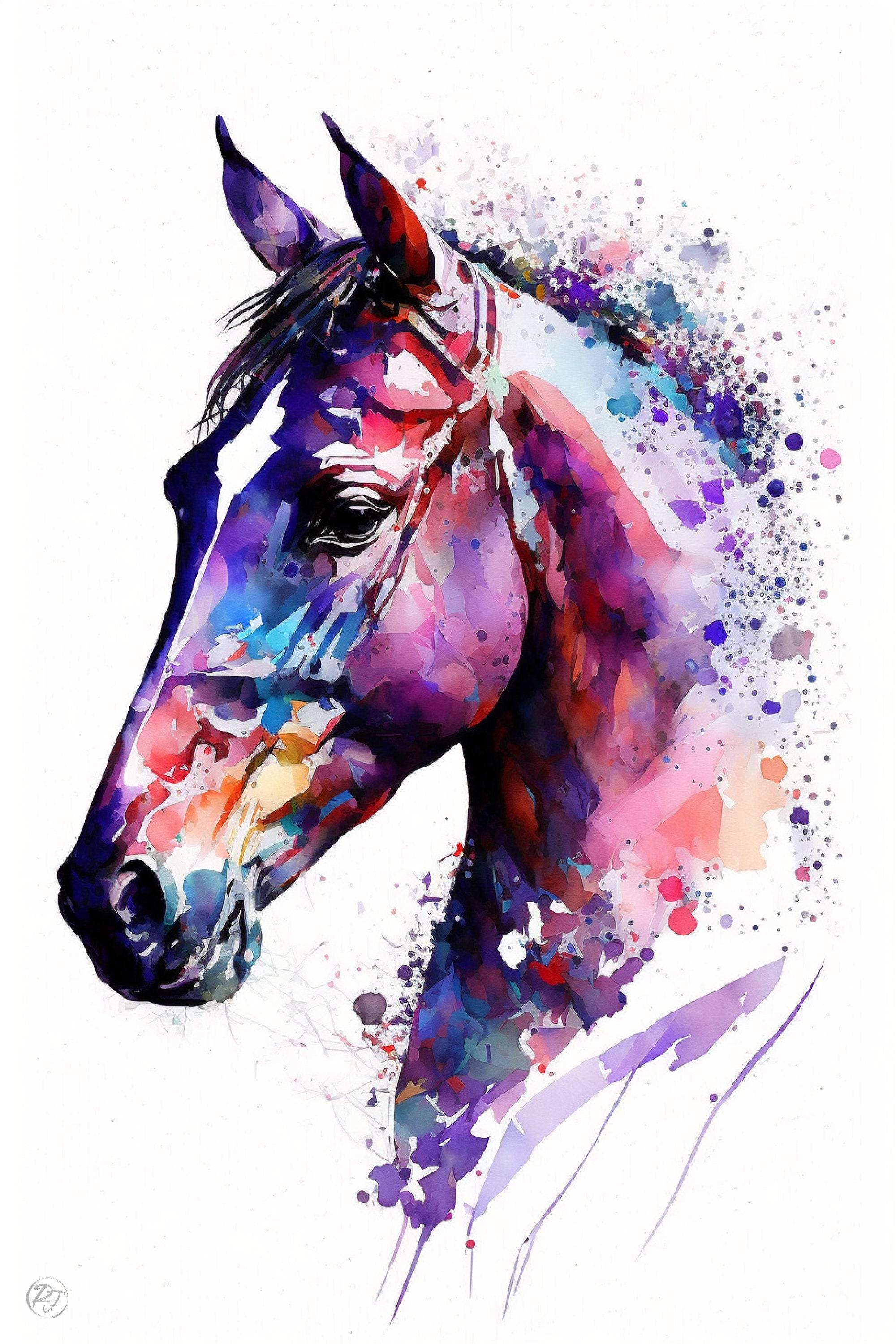 Wild Beauty: Horse Watercolor Painting, Giclee Print on Canvas, Artist Paper, Watercolor Paper, Available in Extra Large Sizes