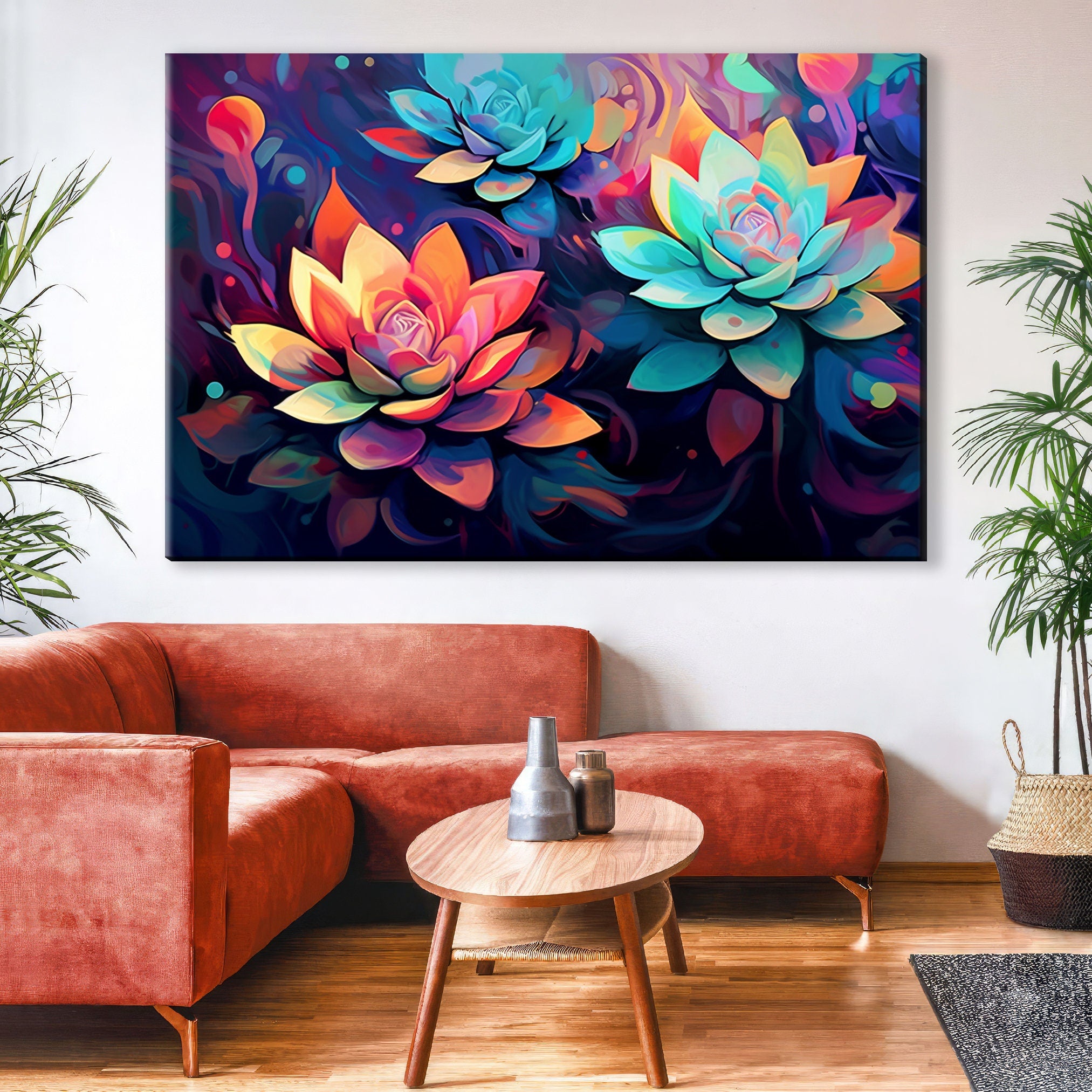 Succulent Wall Art – Modern Botanical Wall Print | Large Giclee Canvas, Gallery Ready