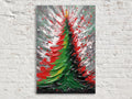 Abstract Christmas Tree Art | Festive Holiday Wall Art - Colorful Tree Print on Artist Canvas