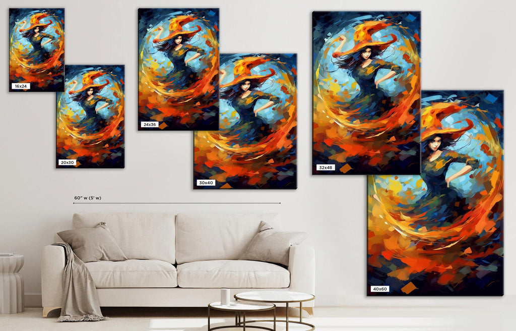 Halloween Witch Canvas | Large Gallery Wrapped Premium Artist Canvas Print