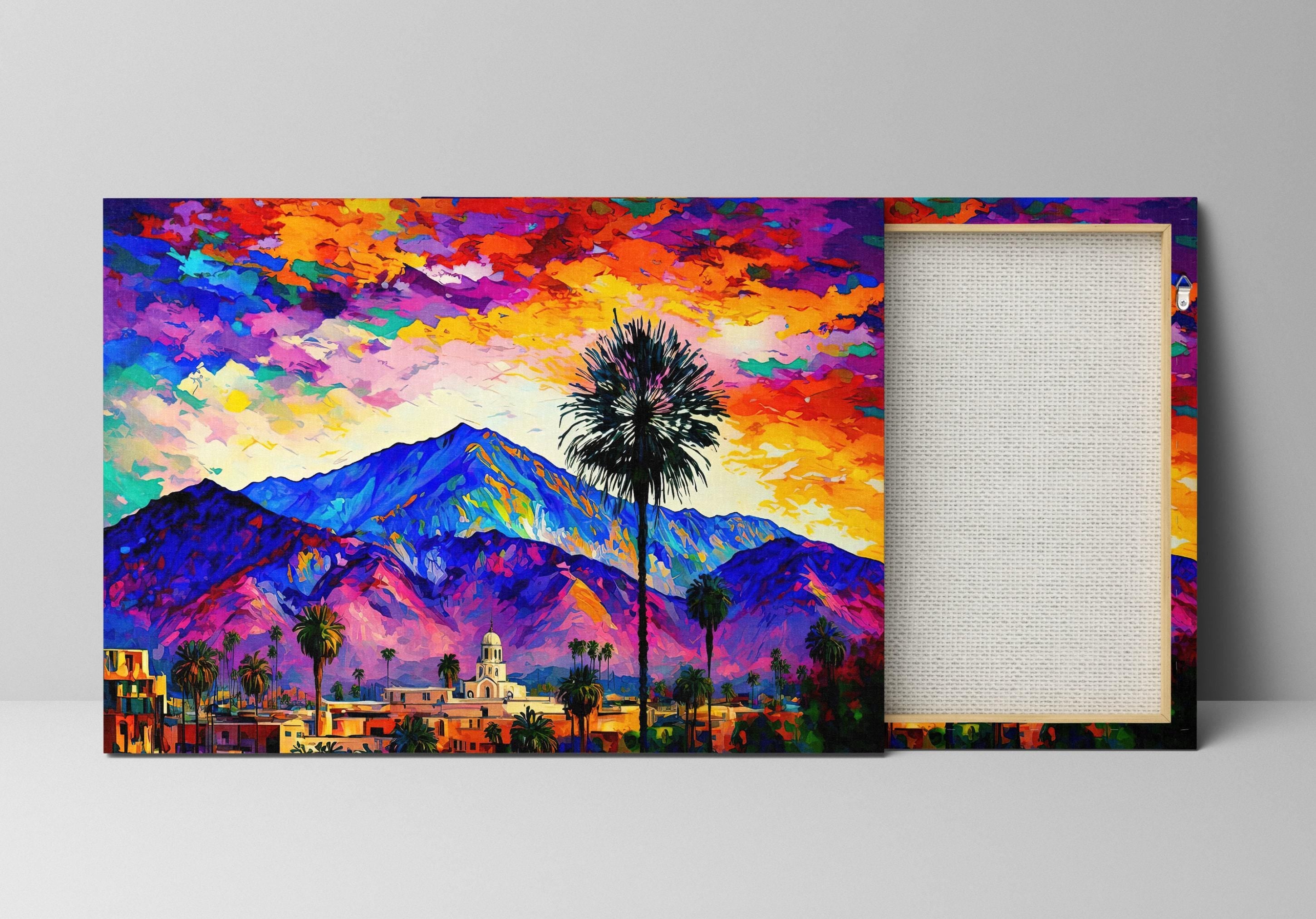 Palm Springs Canvas Print - Vibrant California Wall Art on Gallery Ready Canvas