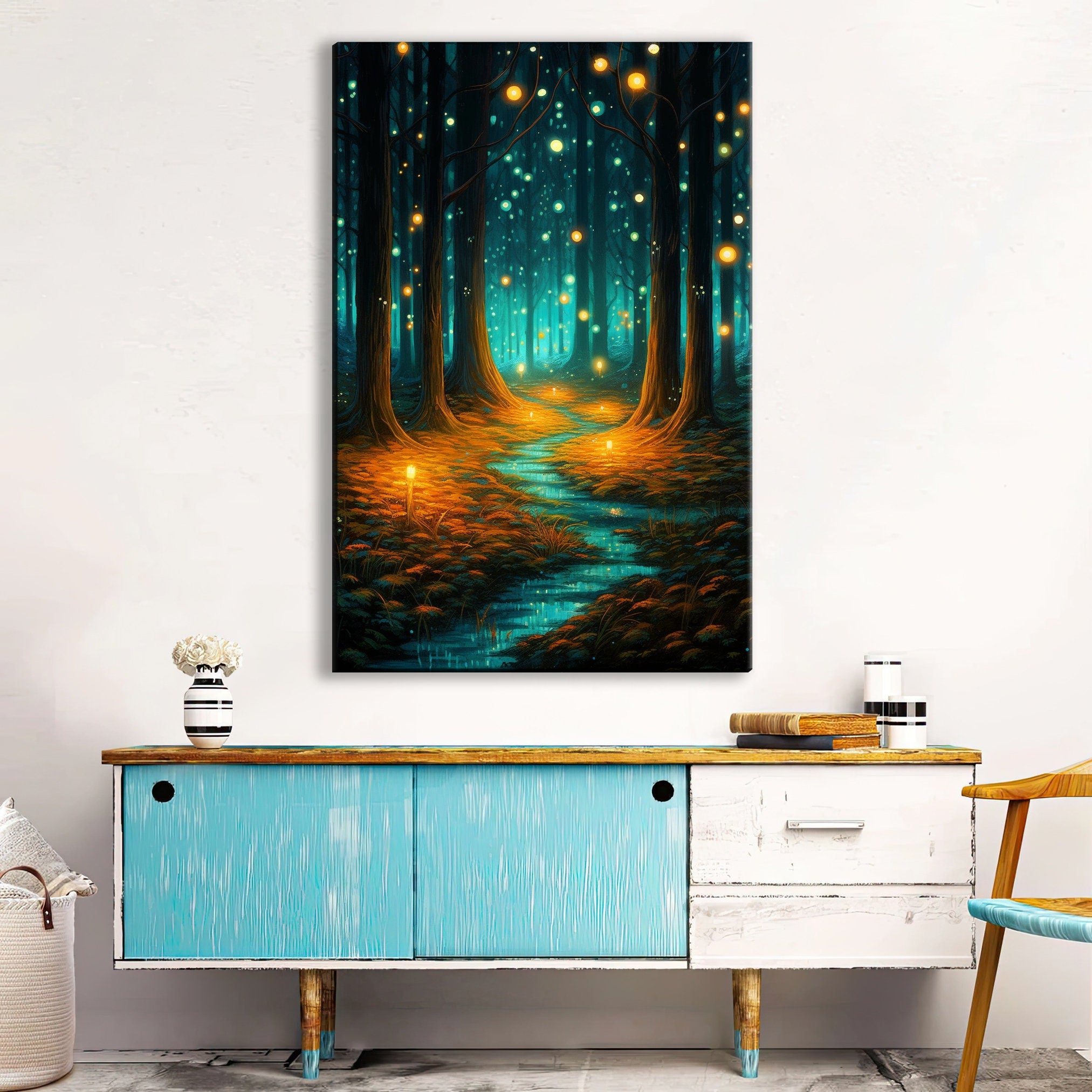 Magical Forest Canvas - Enchanted Woodland Wall Art | Gallery Wrapped Canvas Print
