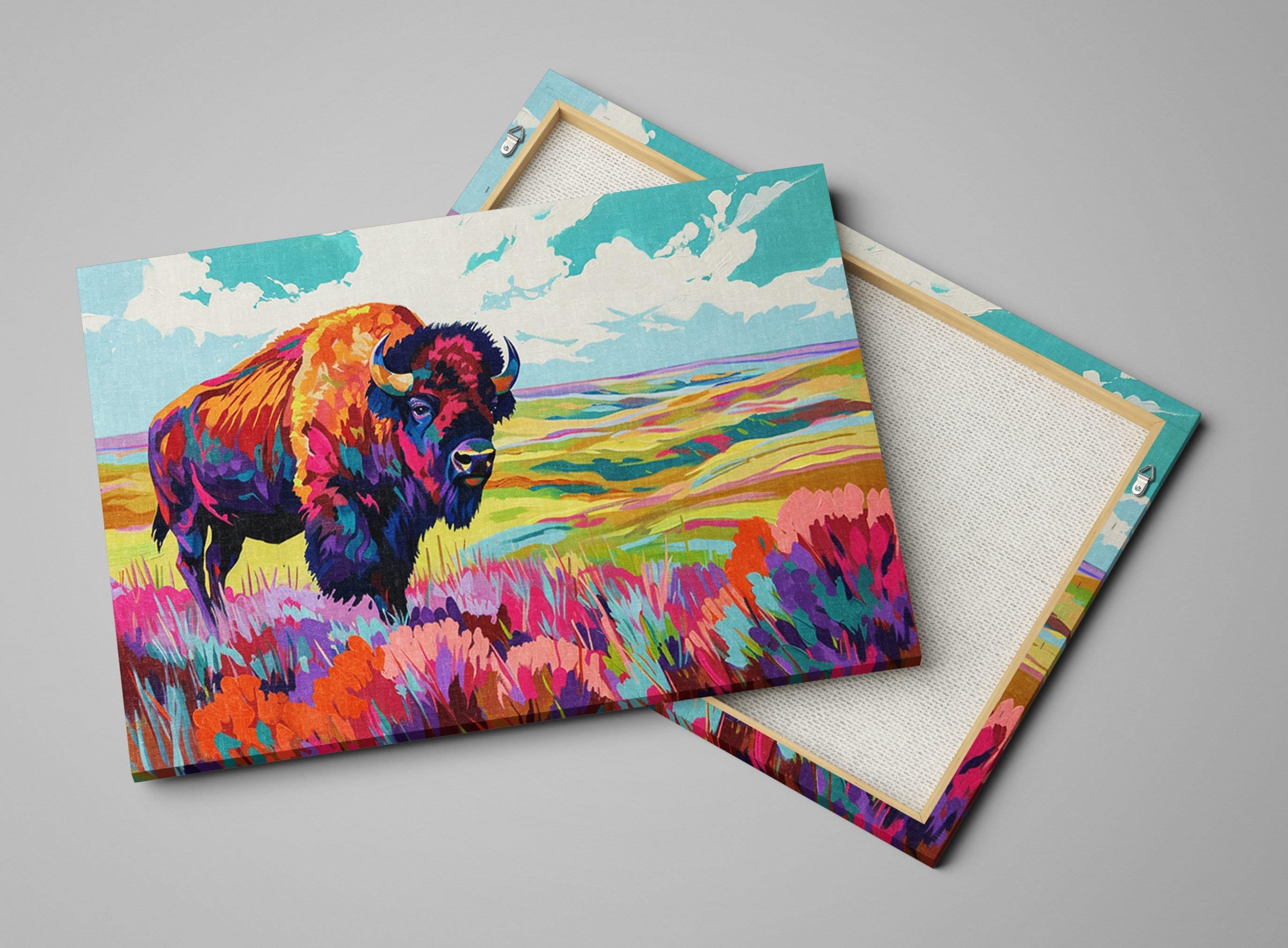 Bison Pop Art - Bold Wall Art Canvas | Extra Large Gallery Wrapped Canvas