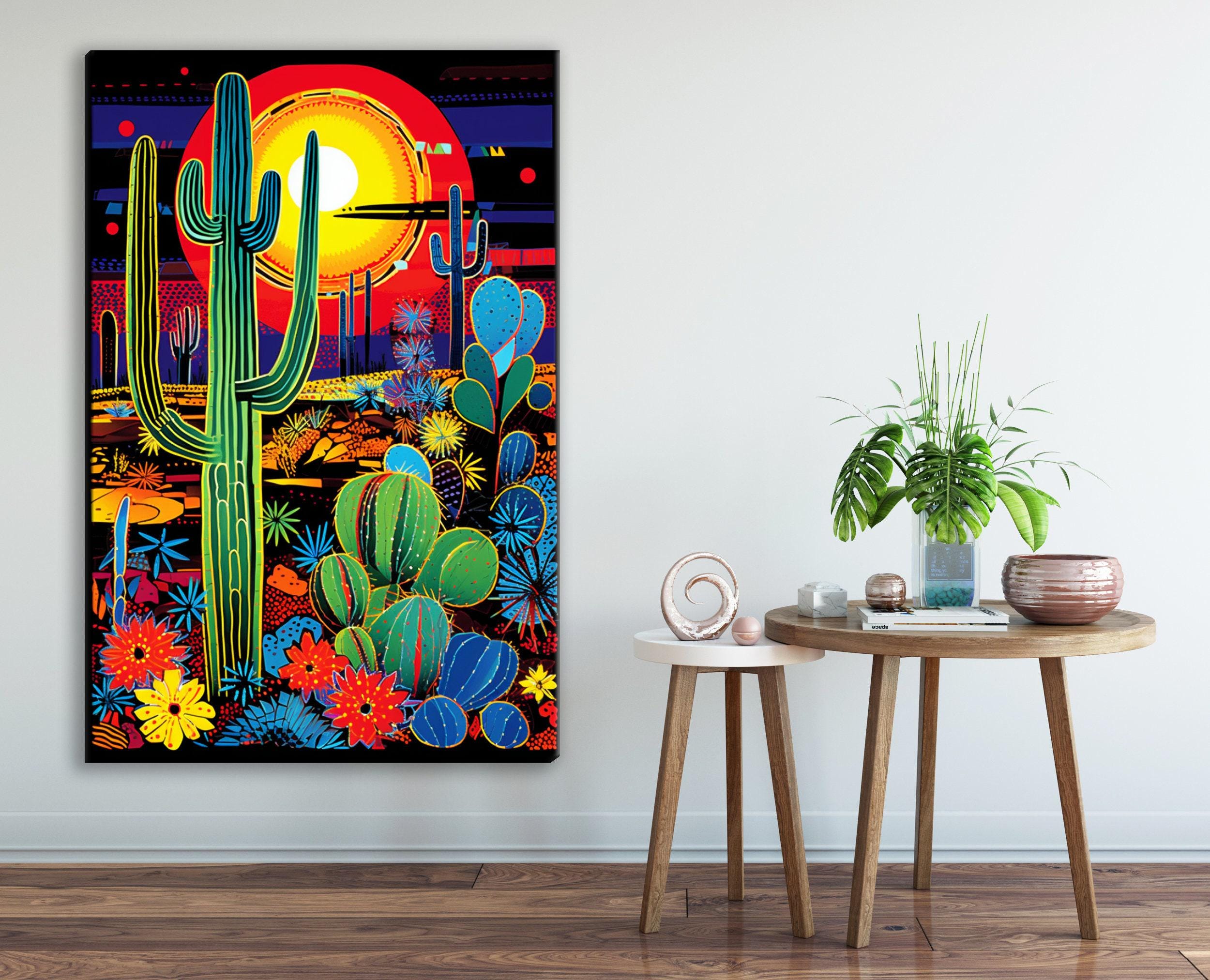 Desert Night Sky Art – Large Gallery Wrapped Canvas with Fade Resistant Ink