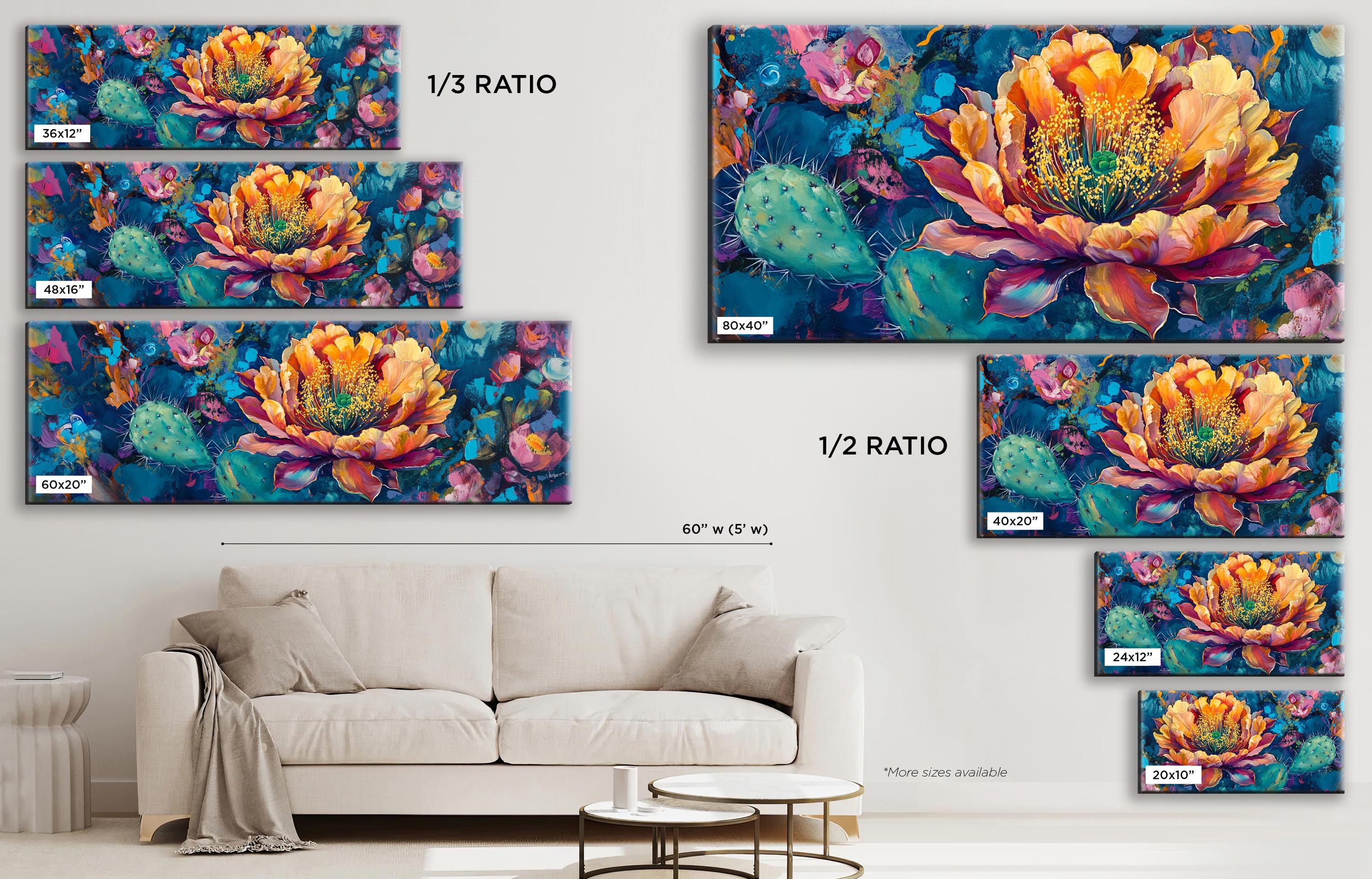 a living room with a couch and a painting on the wall