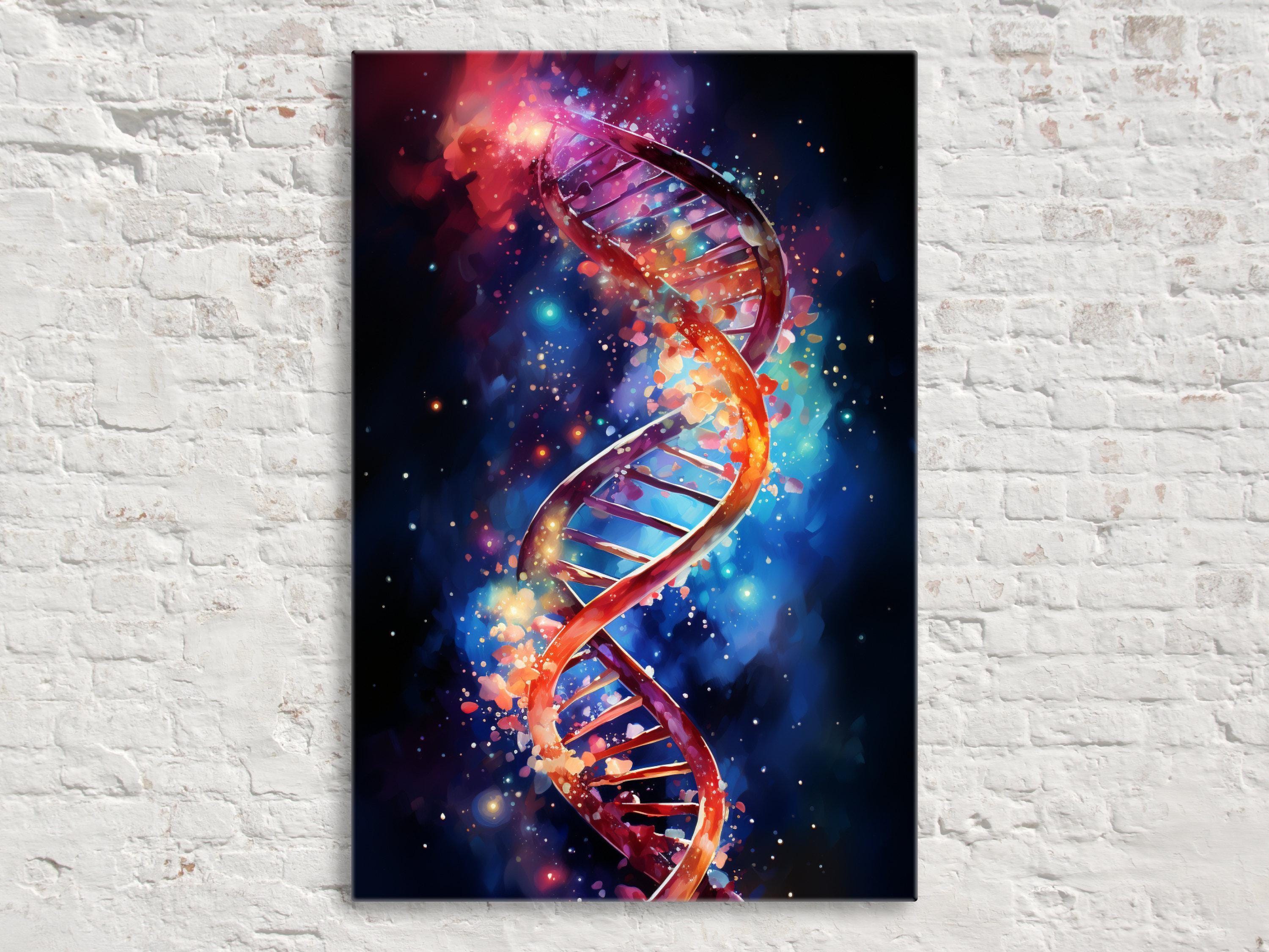 DNA Canvas Wall Art – Large Double Helix Artwork With Scratch Resistant Coating