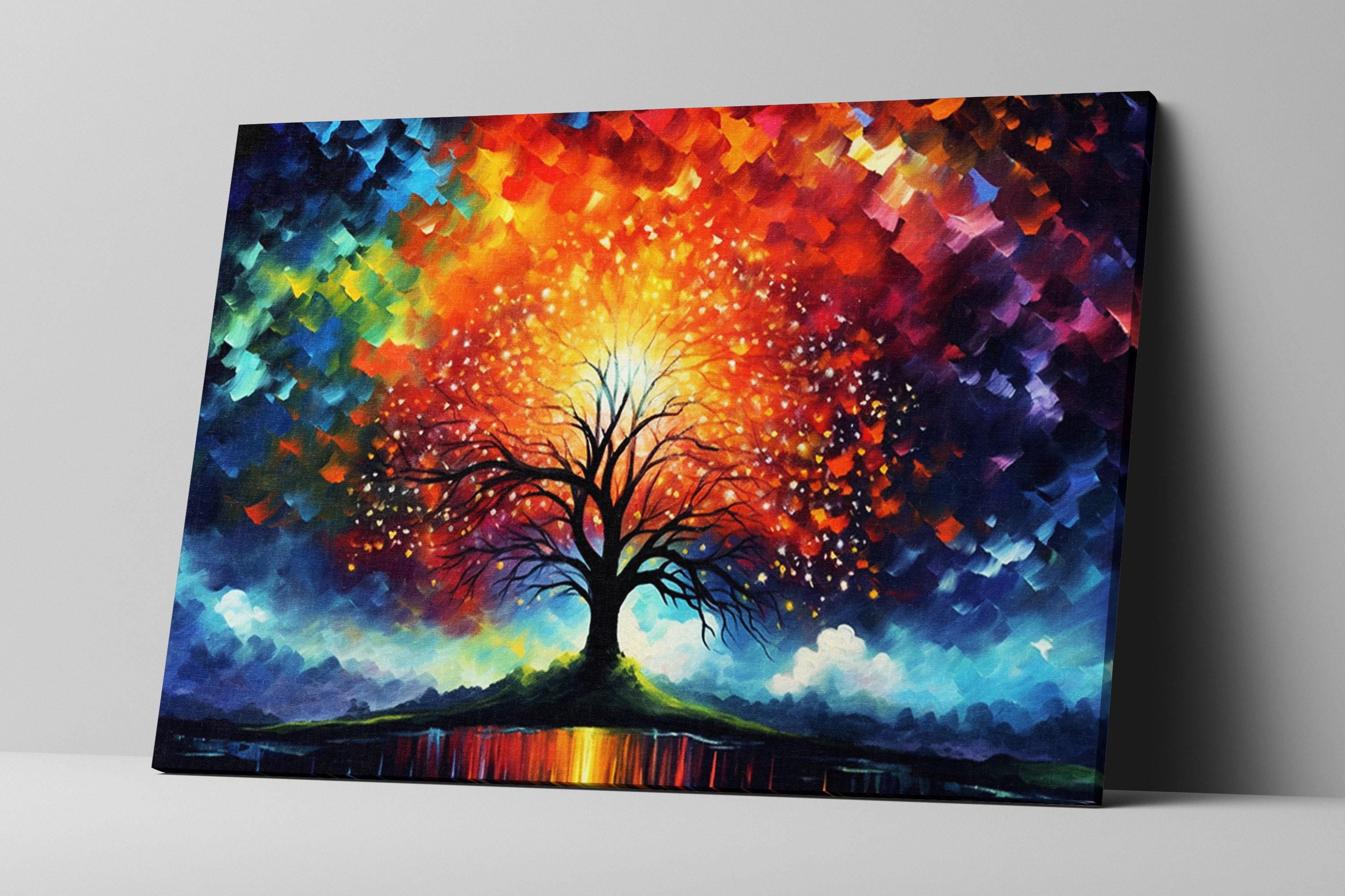Tree of Life Canvas – Spiritual Wall Decor | Extra Large Gallery Wrapped Canvas