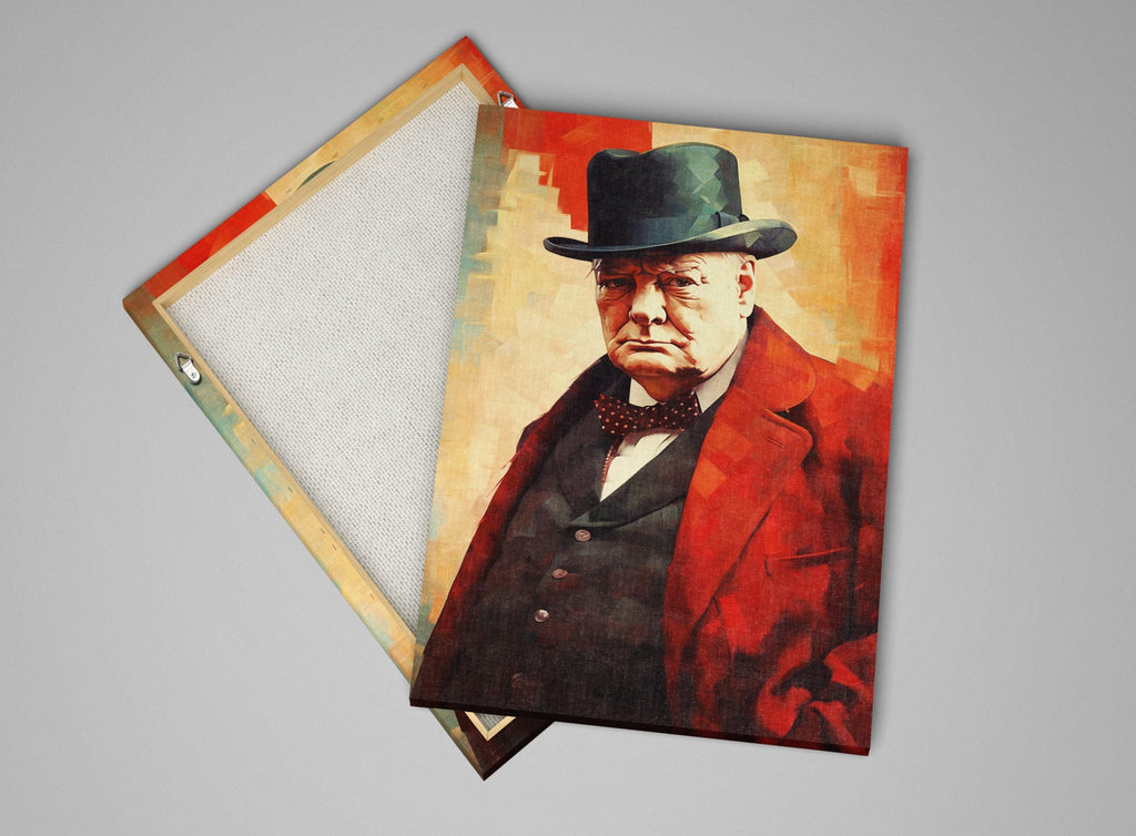 Winston Churchill Art - Extra Large Gallery Wrapped Canvas With Wooden Frame