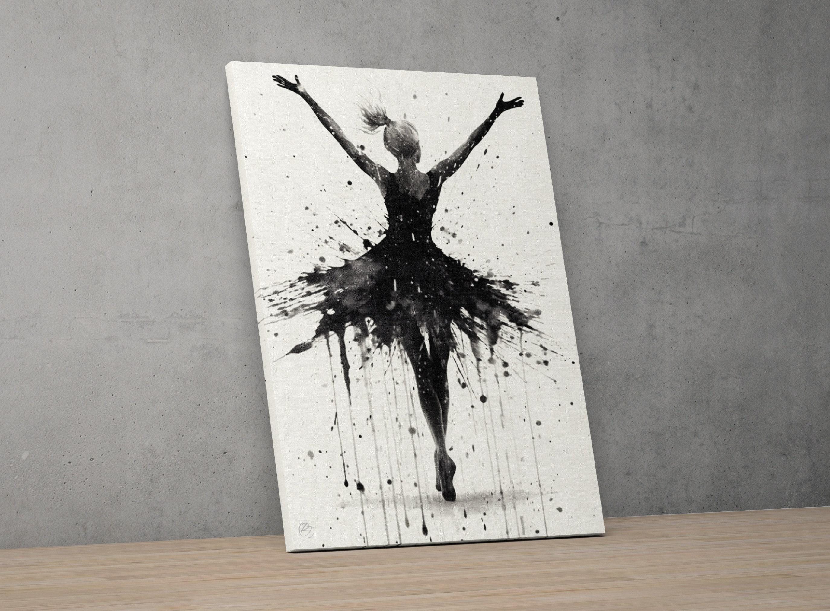 Graceful Dance Moves: Watercolor Ballerina Painting, Giclee Print on Canvas, Artist Paper, Watercolor Paper, Available in Extra Large Sizes