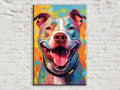 Pitbull Dog Canvas - Large Canvas Print With Vibrant Pop Art Dog Wall Art